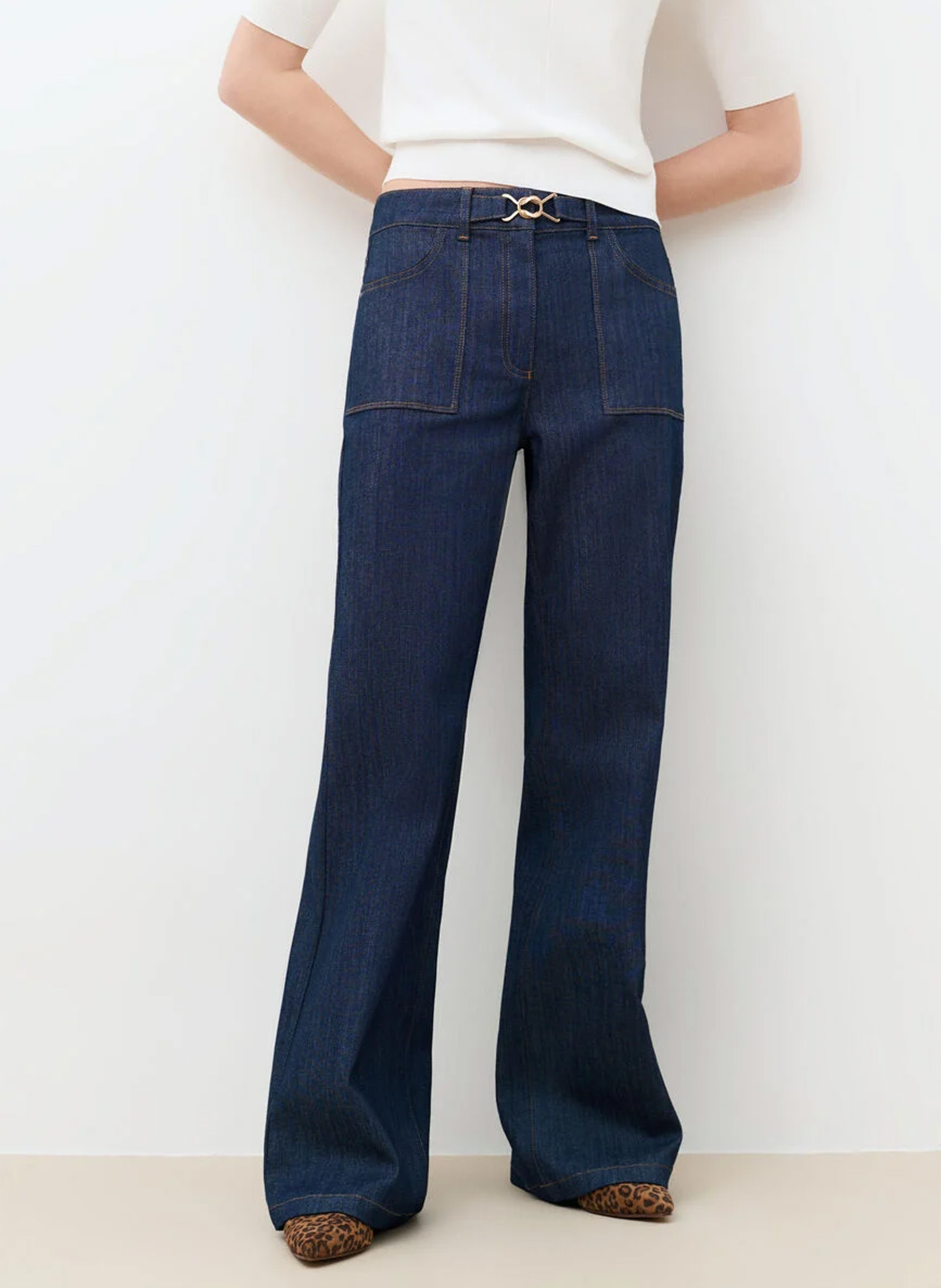 Jean droit en coton mélangé CAROLL Bleu