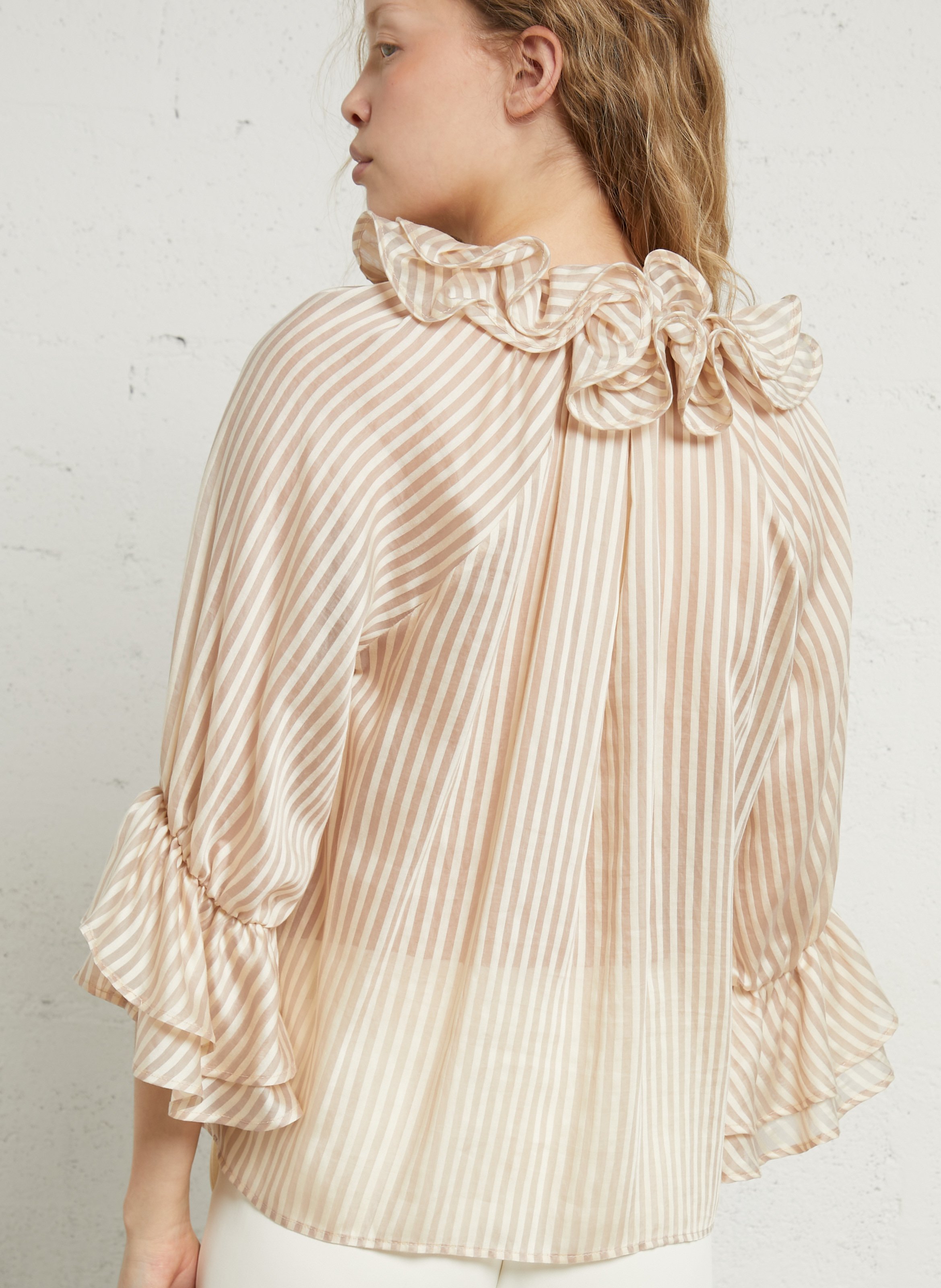 Wijde blouse met strepen IMPERIAL Beige