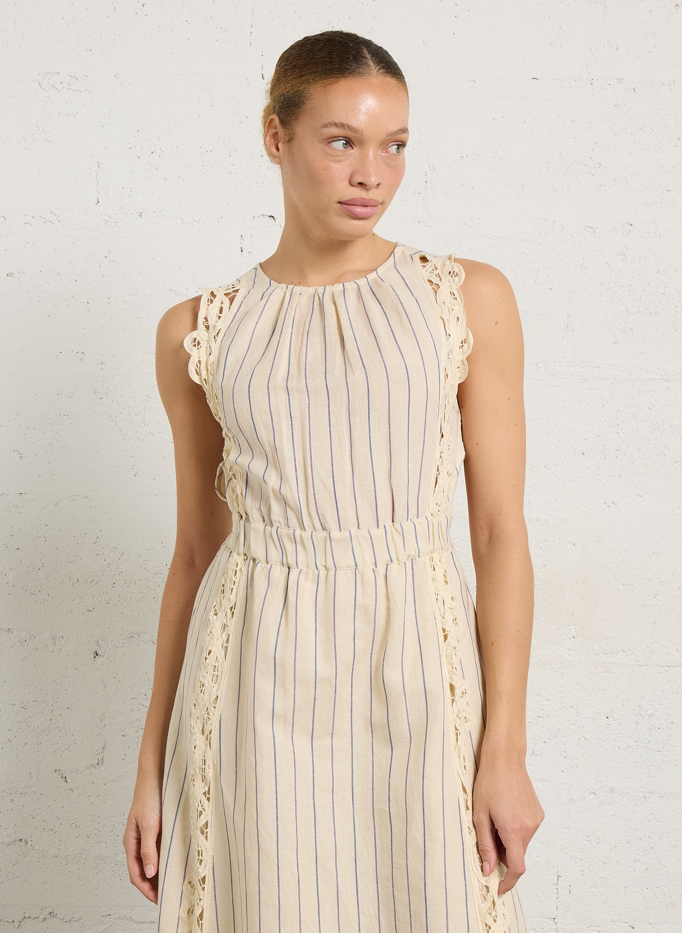 Lange jurk met ronde hals LOUISE MISHA Beige