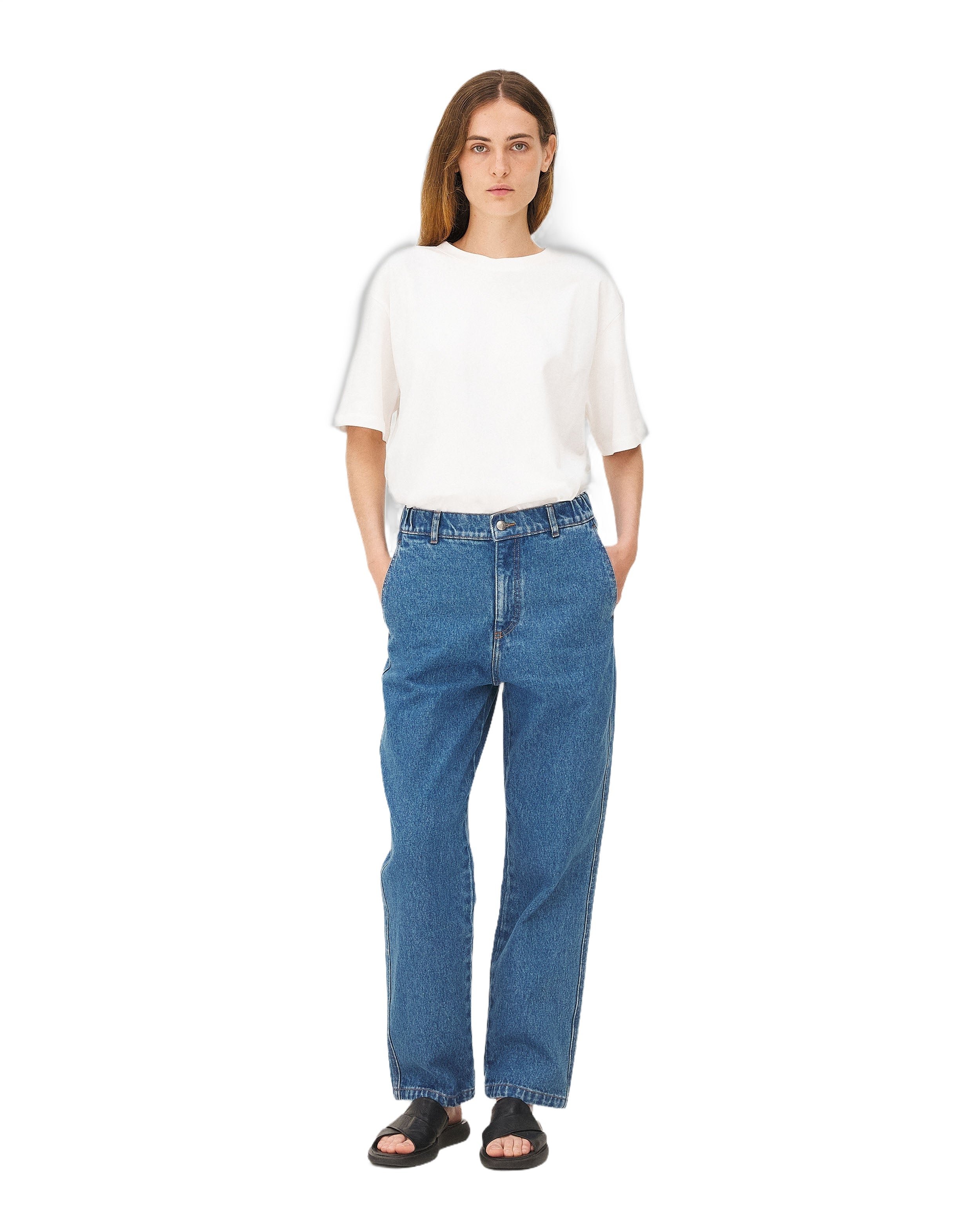Wide leg jeans Calder Denim Light Noyoco White