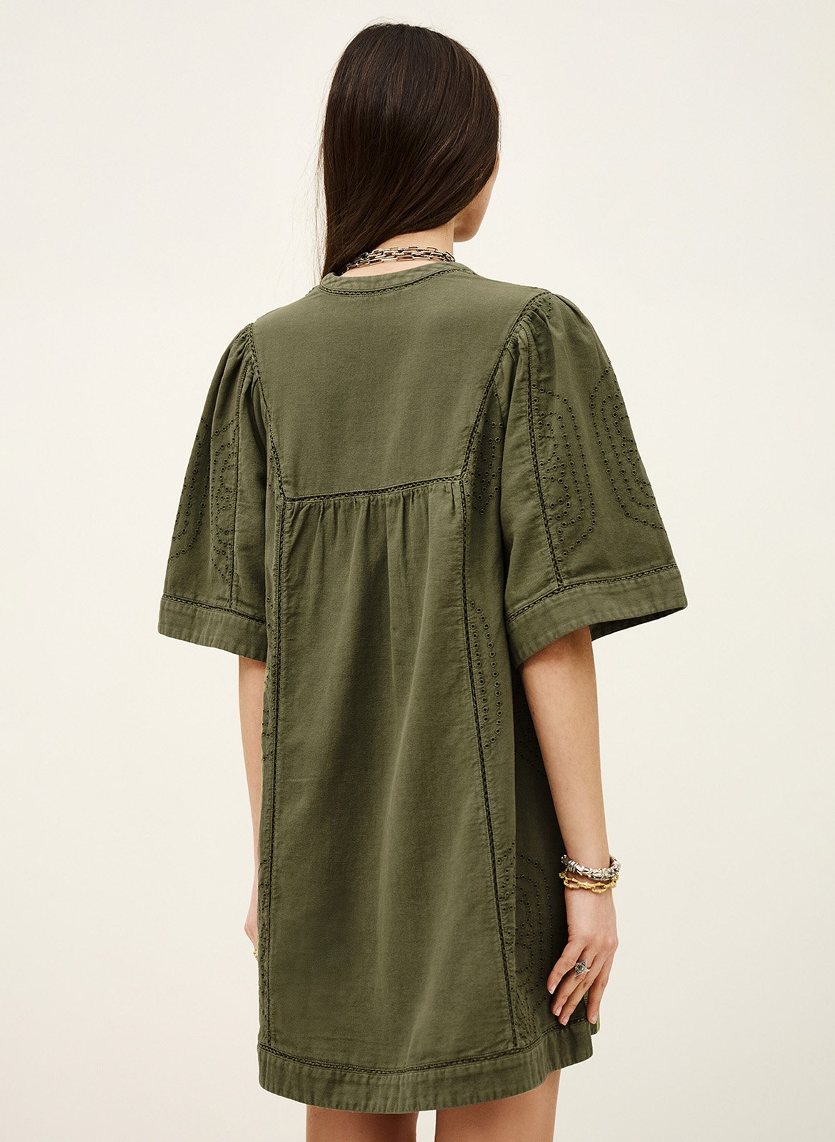 Short cotton dress BA&SH Khaki