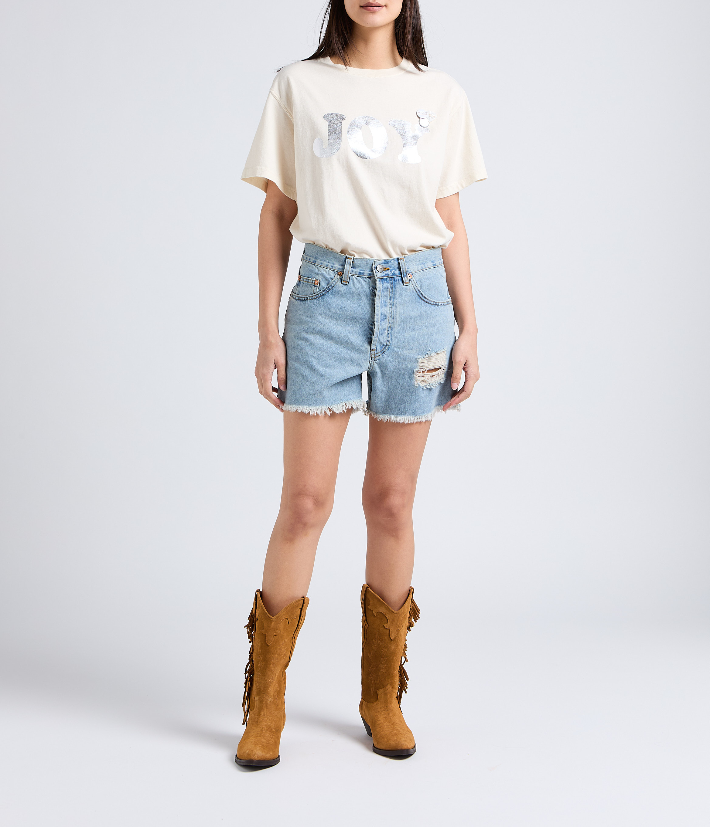 Gerade geschnittene Baumwollshorts MARGAUX LONNBERG Blau