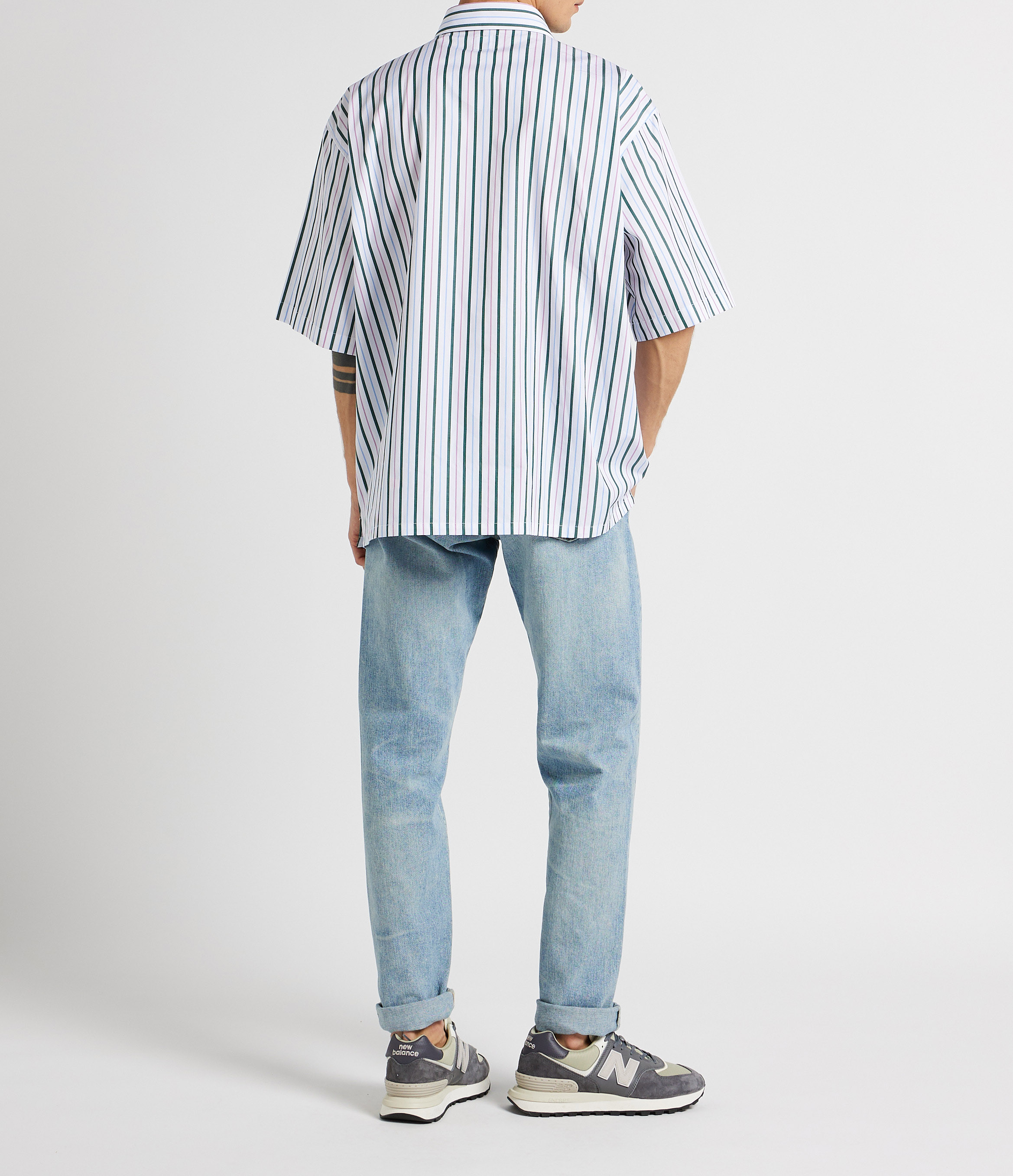 Chemise oversize col classique en coton rayé EDWIN Multicolore