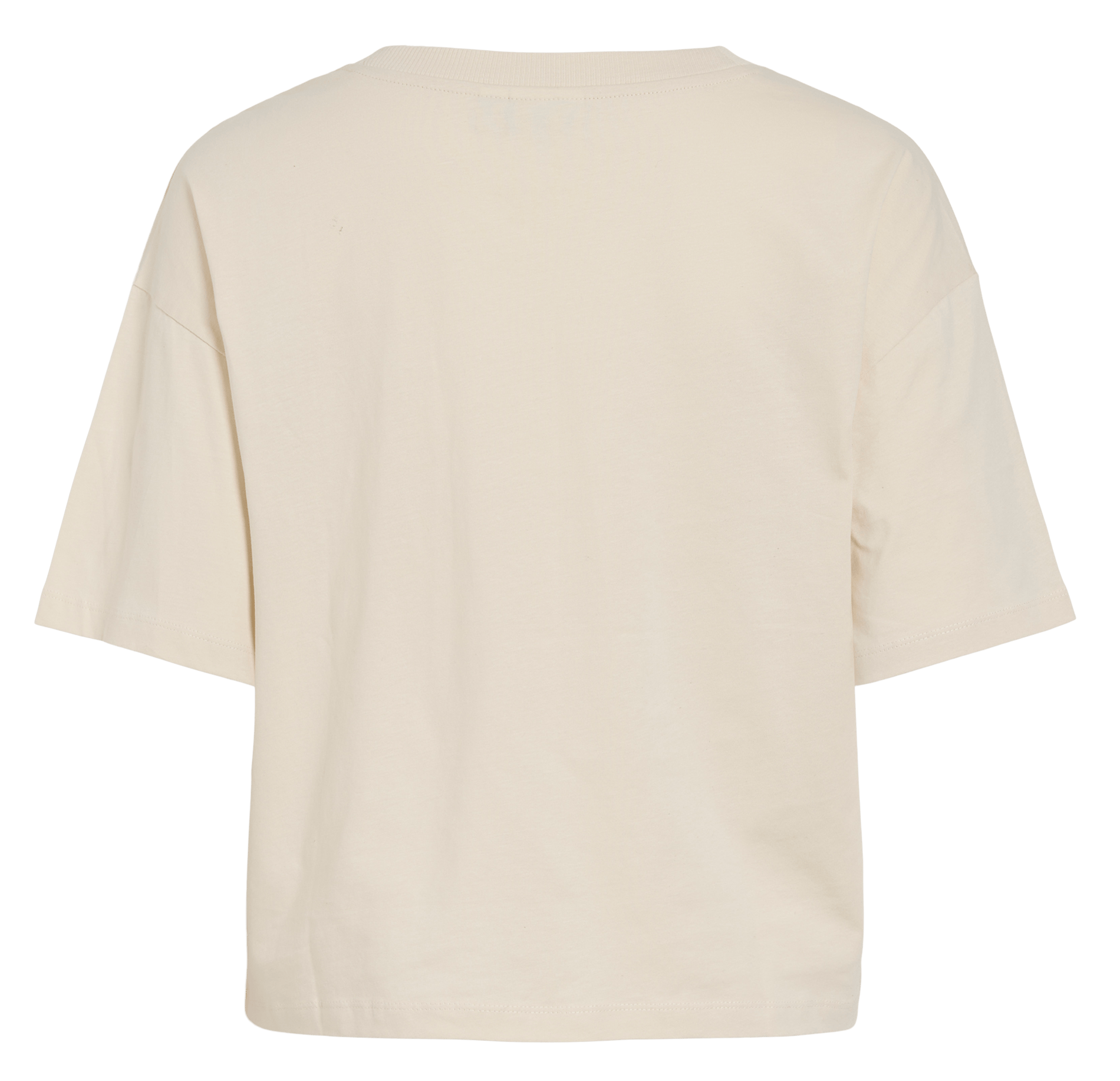 Round neck t-shirt with palm tree embroidery VILA Grey