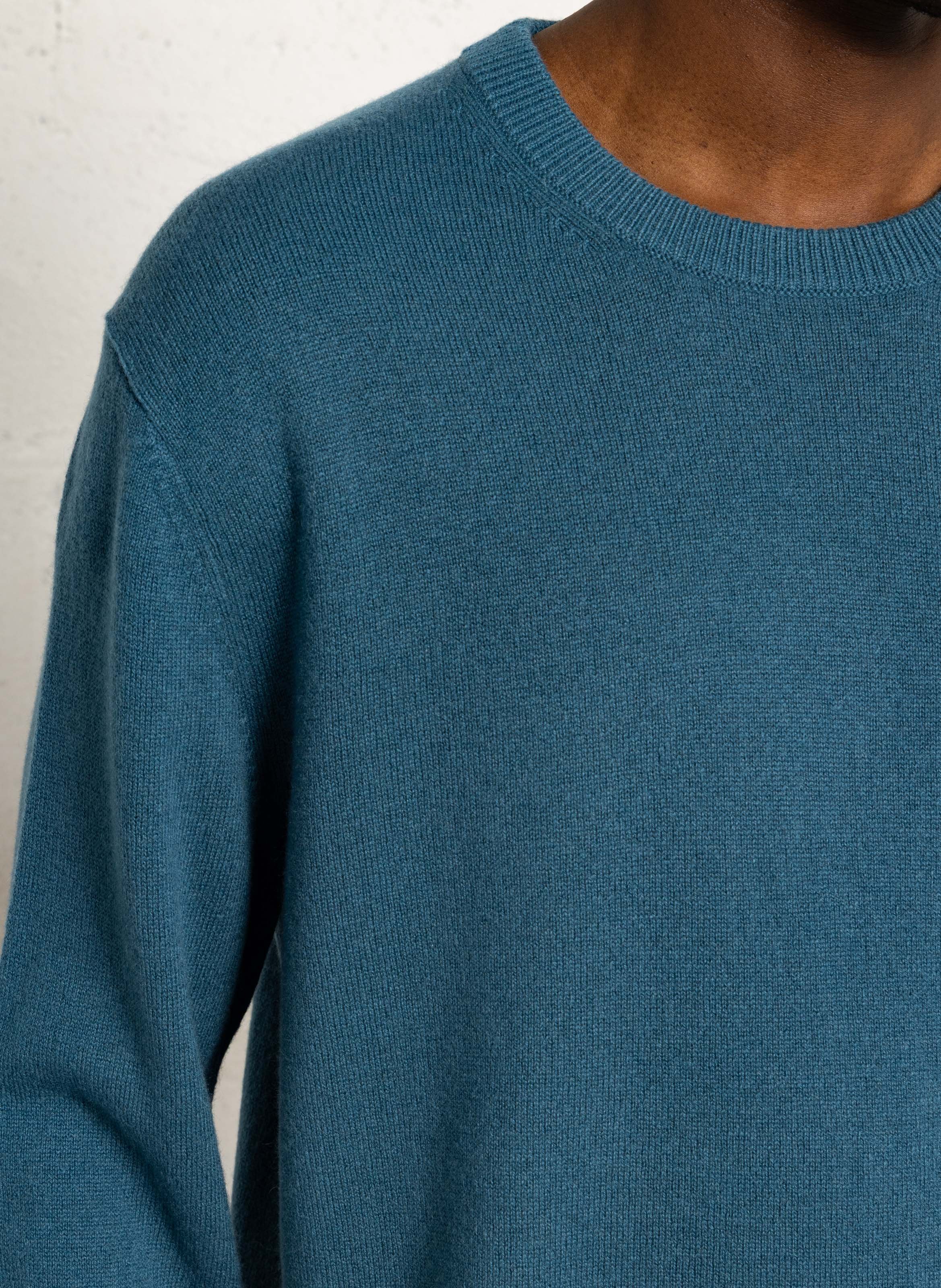 Regular-fit round-neck cashmere sweater AU PRINTEMPS PARIS Blue