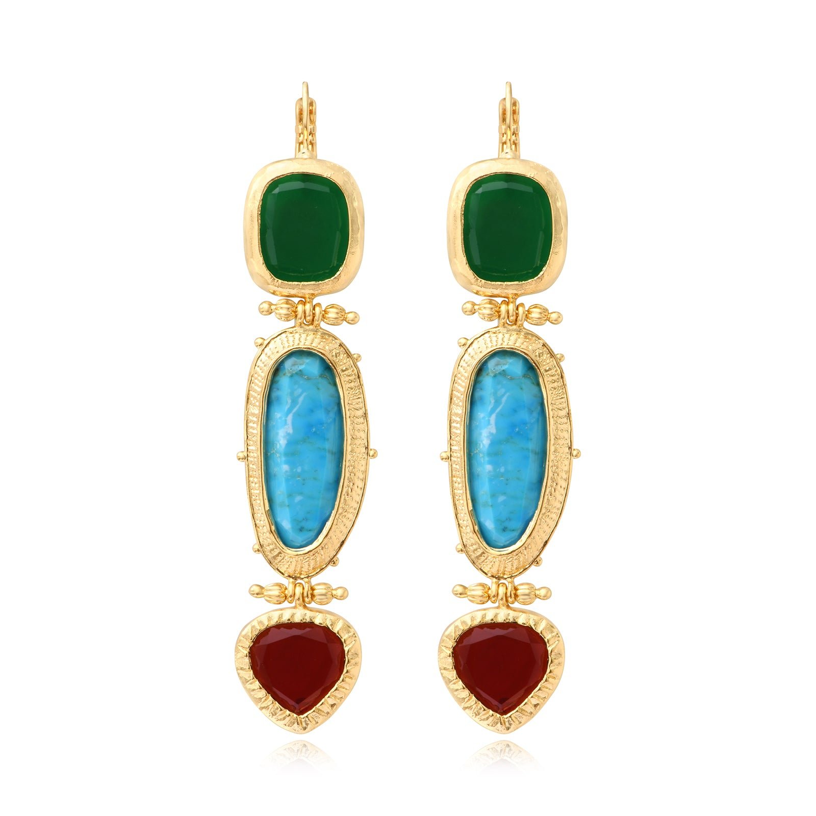 Sleeper earrings in gold-plated finish SATELLITE PARIS Multicolored
