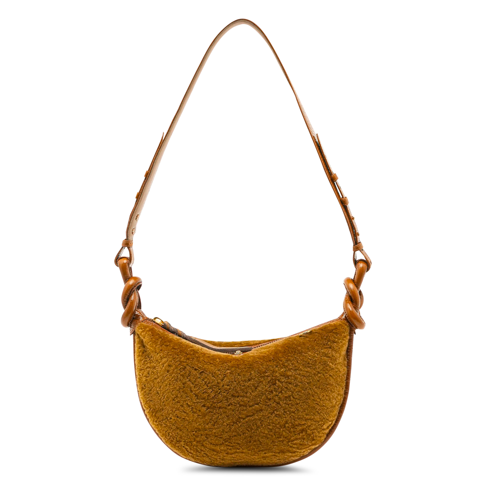 Sac demi-lune en cuir CLARIS VIROT Jaune