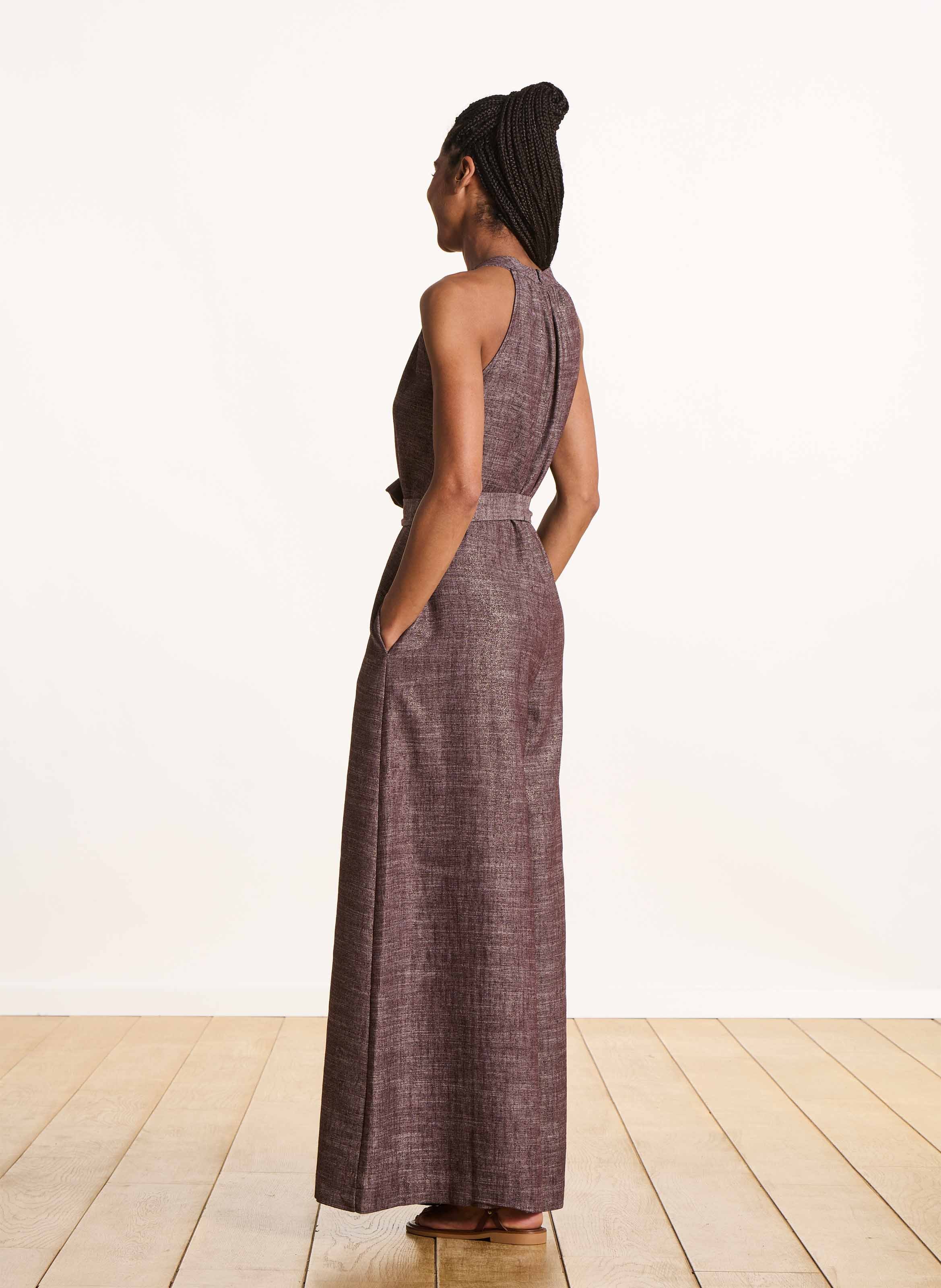 Weiter, ärmelloser Jumpsuit LA FEE MARABOUTEE Braun