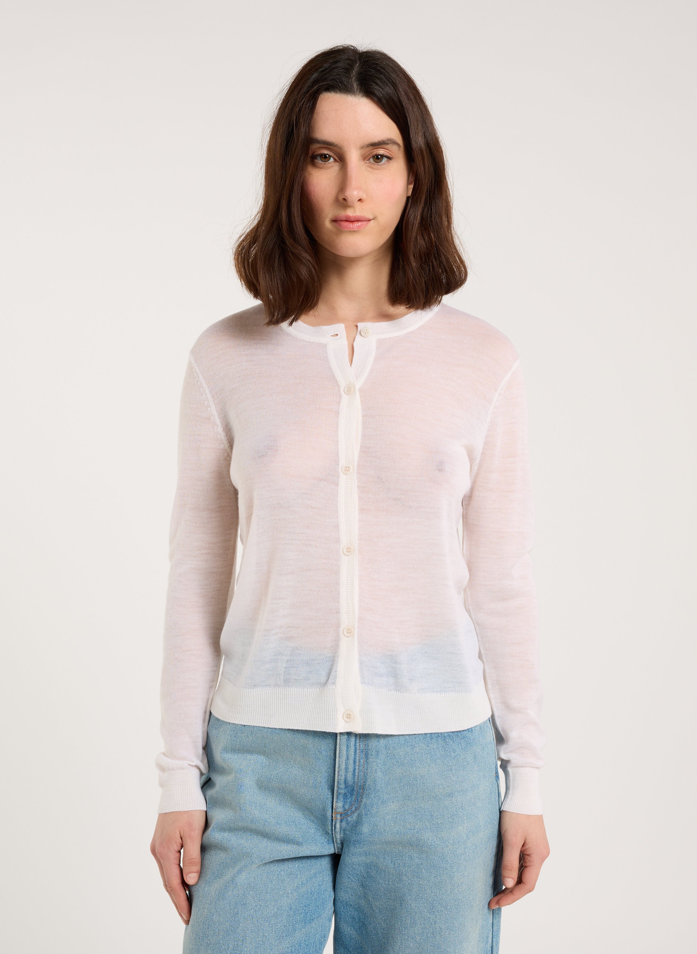 Round neck wool cardigan SAISON 1865