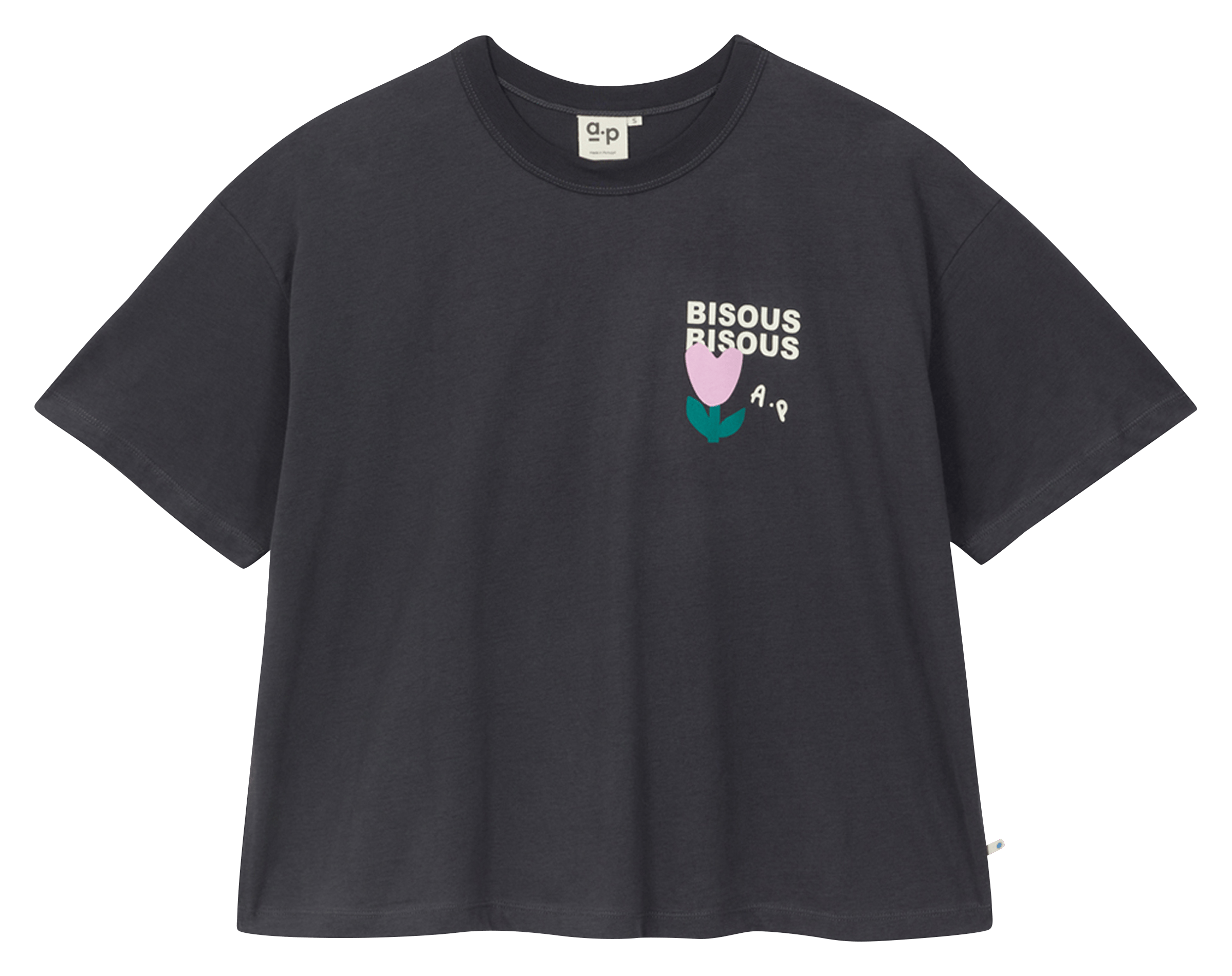 Recht gesneden T-shirt met biologisch katoenen print A.P