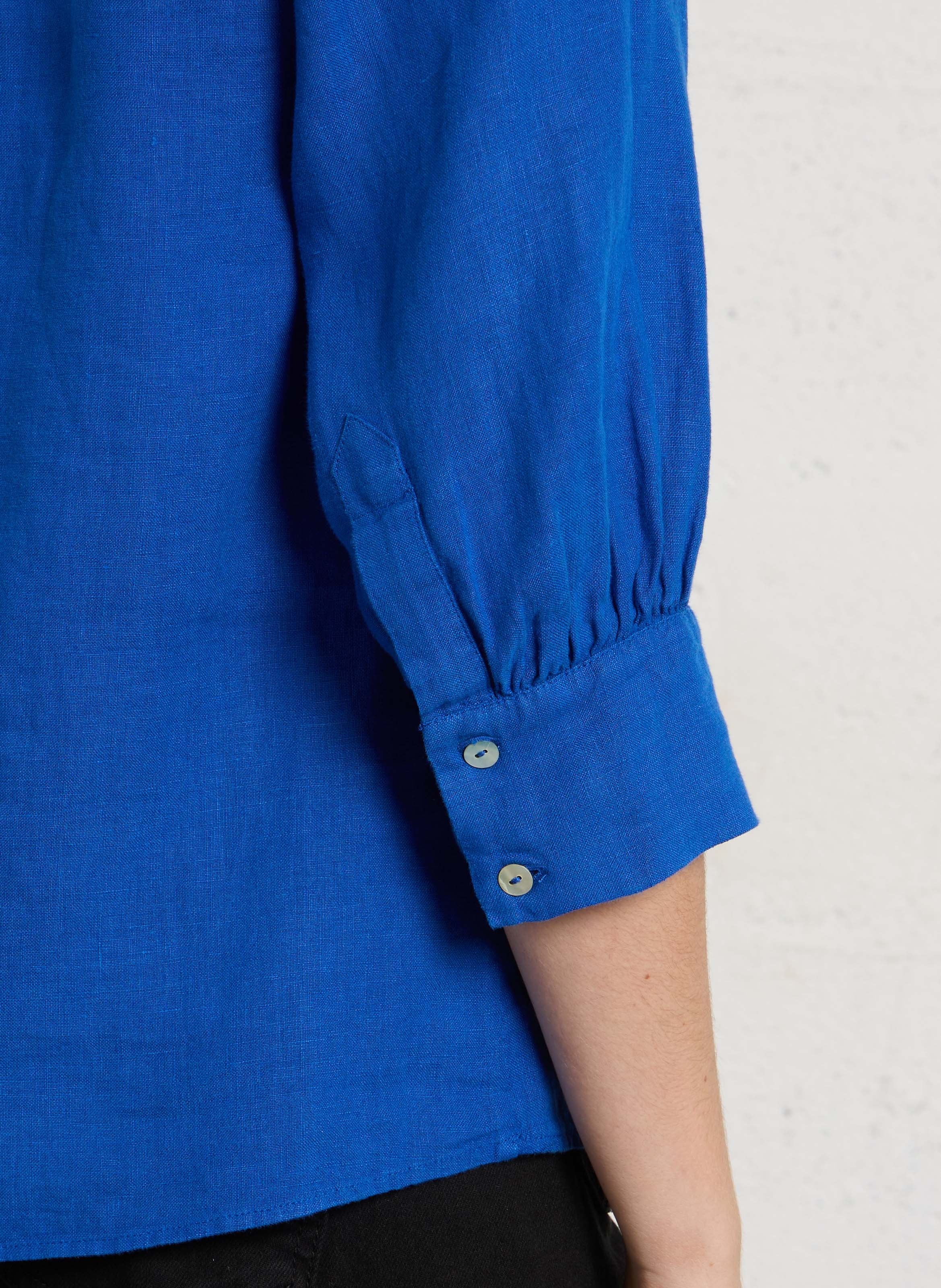 Blouse col rond en lin MAISON 123 Bleu