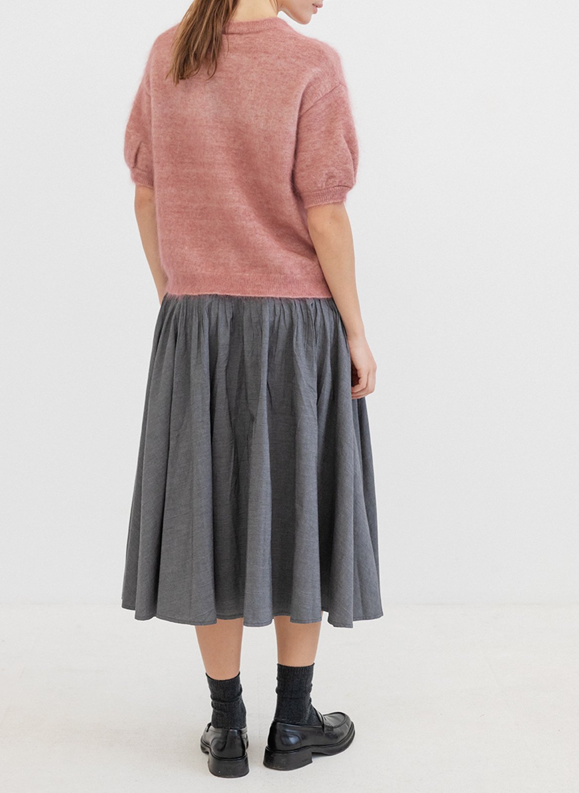 Short-sleeved wool blend sweater PROJECT-AJ117 Pink