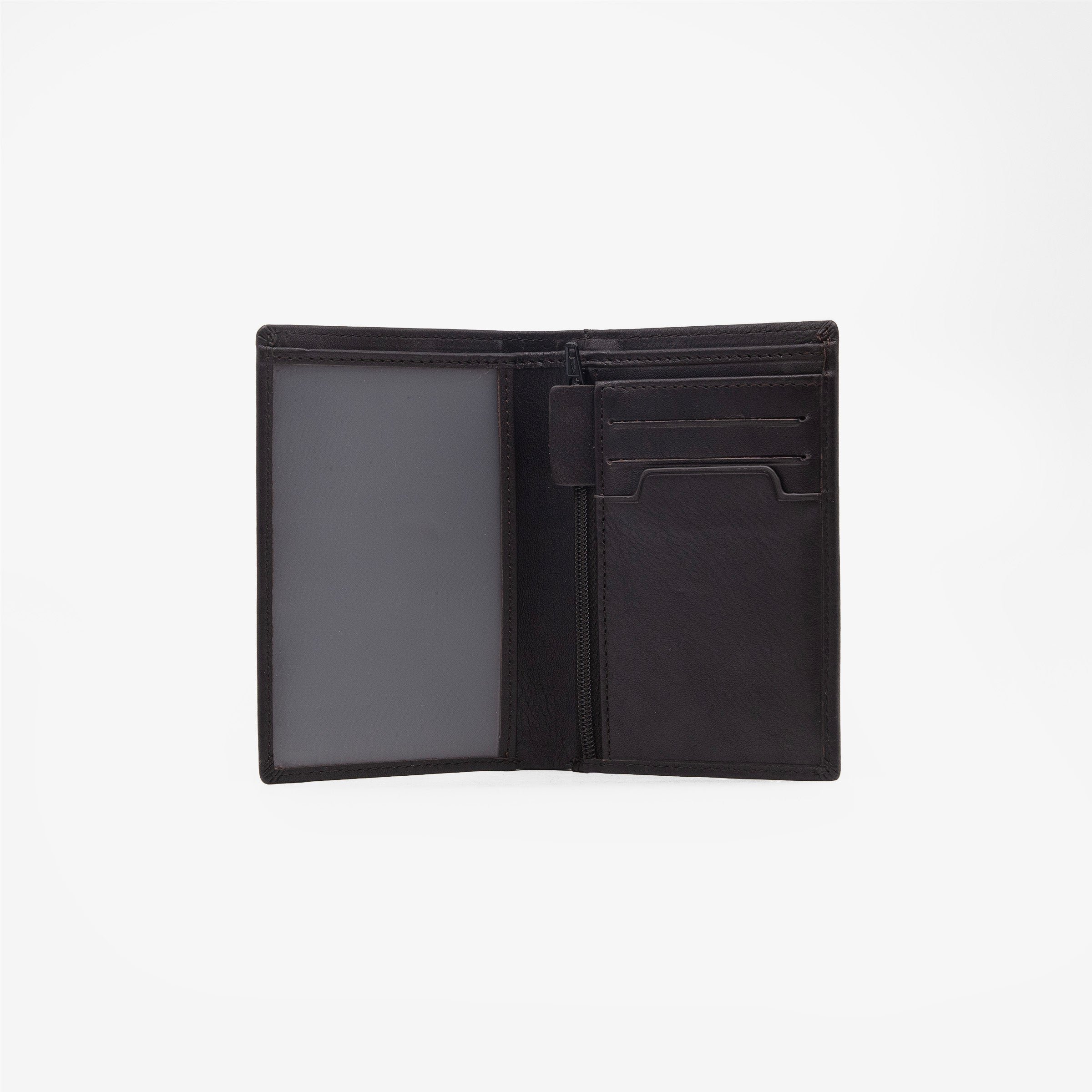Leather wallet with embossed logo SERGE BLANCO Brown