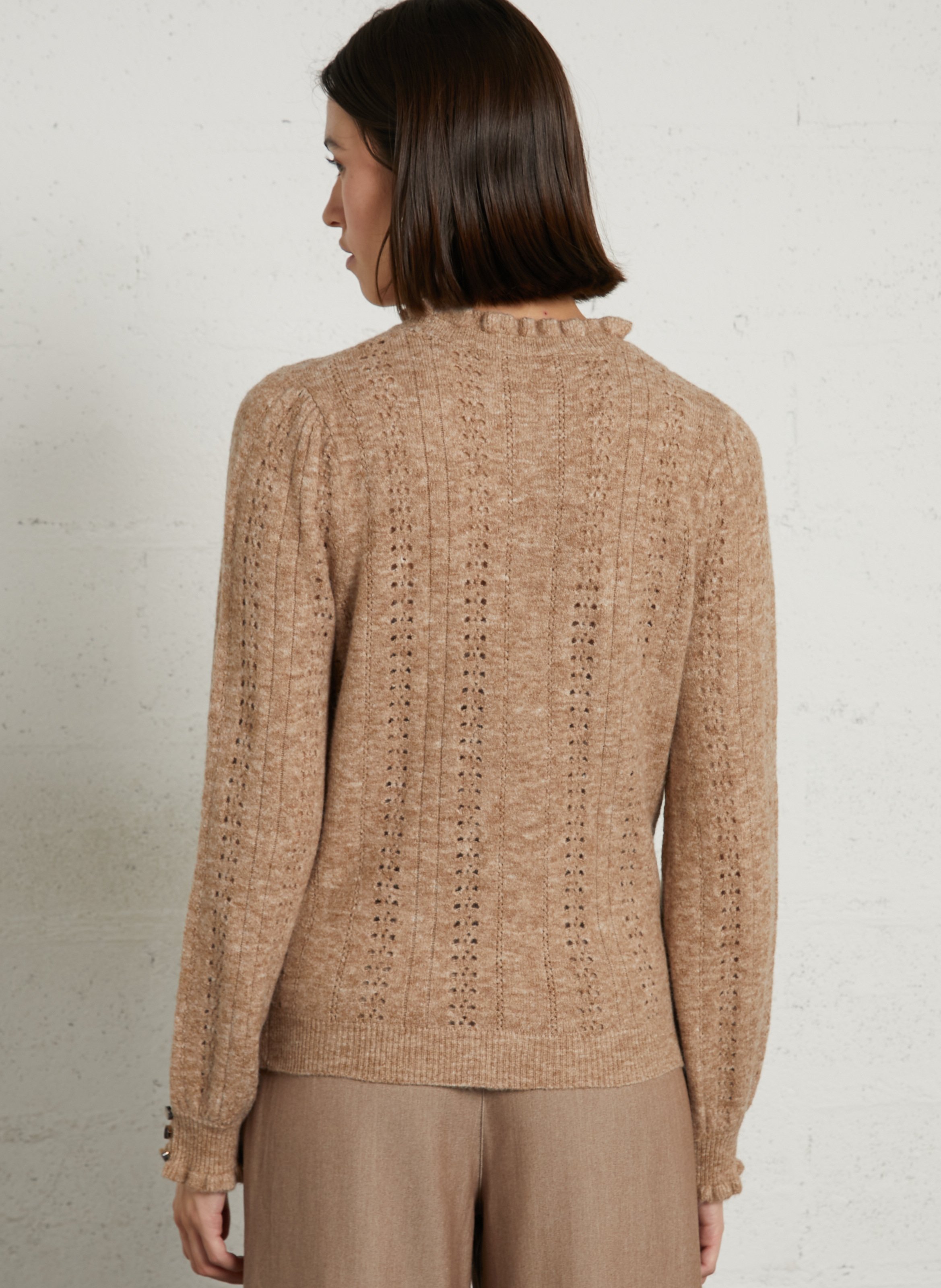 Quilted printed cotton short cardigan LA PETITE ETOILE Beige