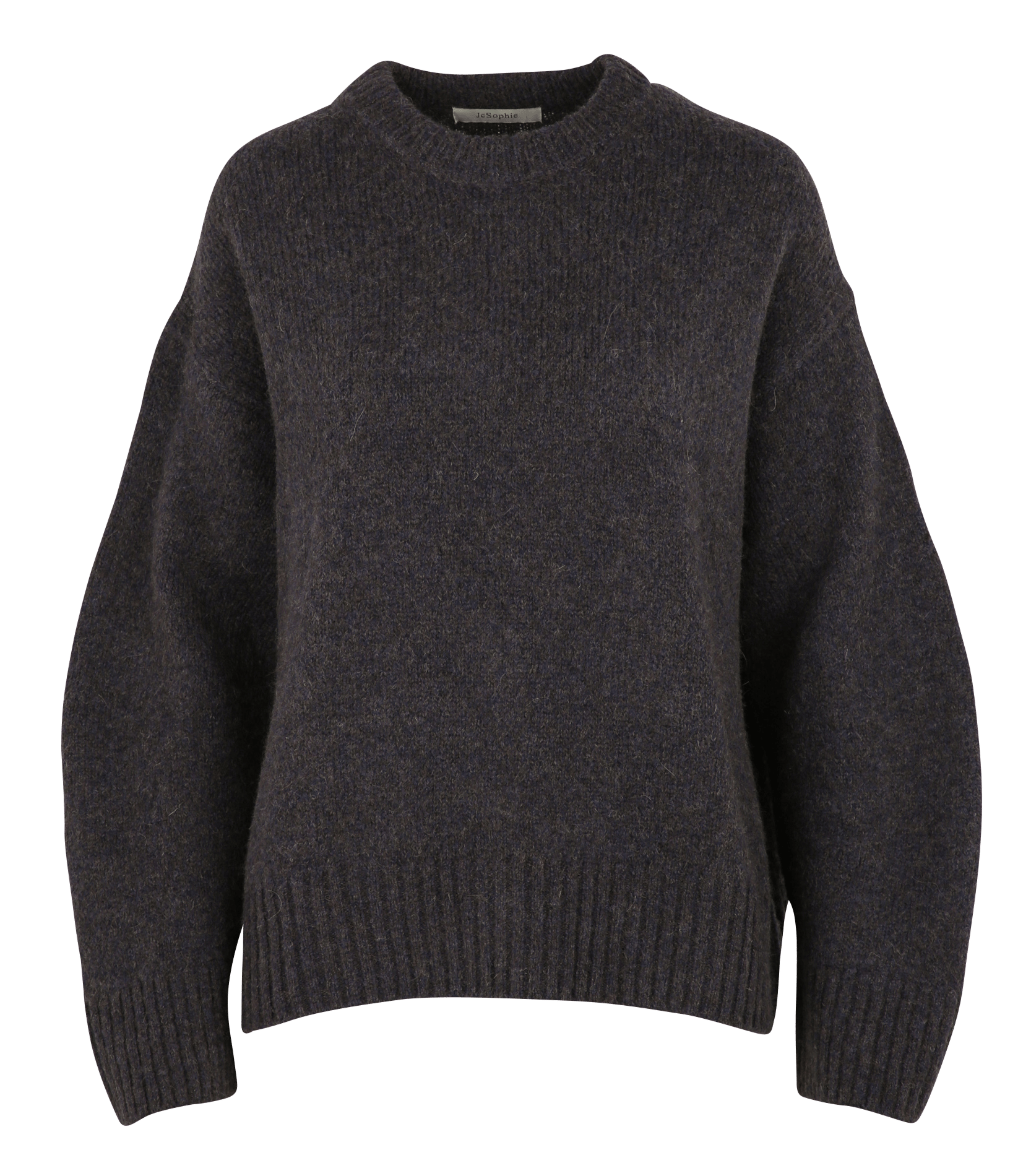 Pull oversize col rond en laine mélangée JC SOPHIE Bleu