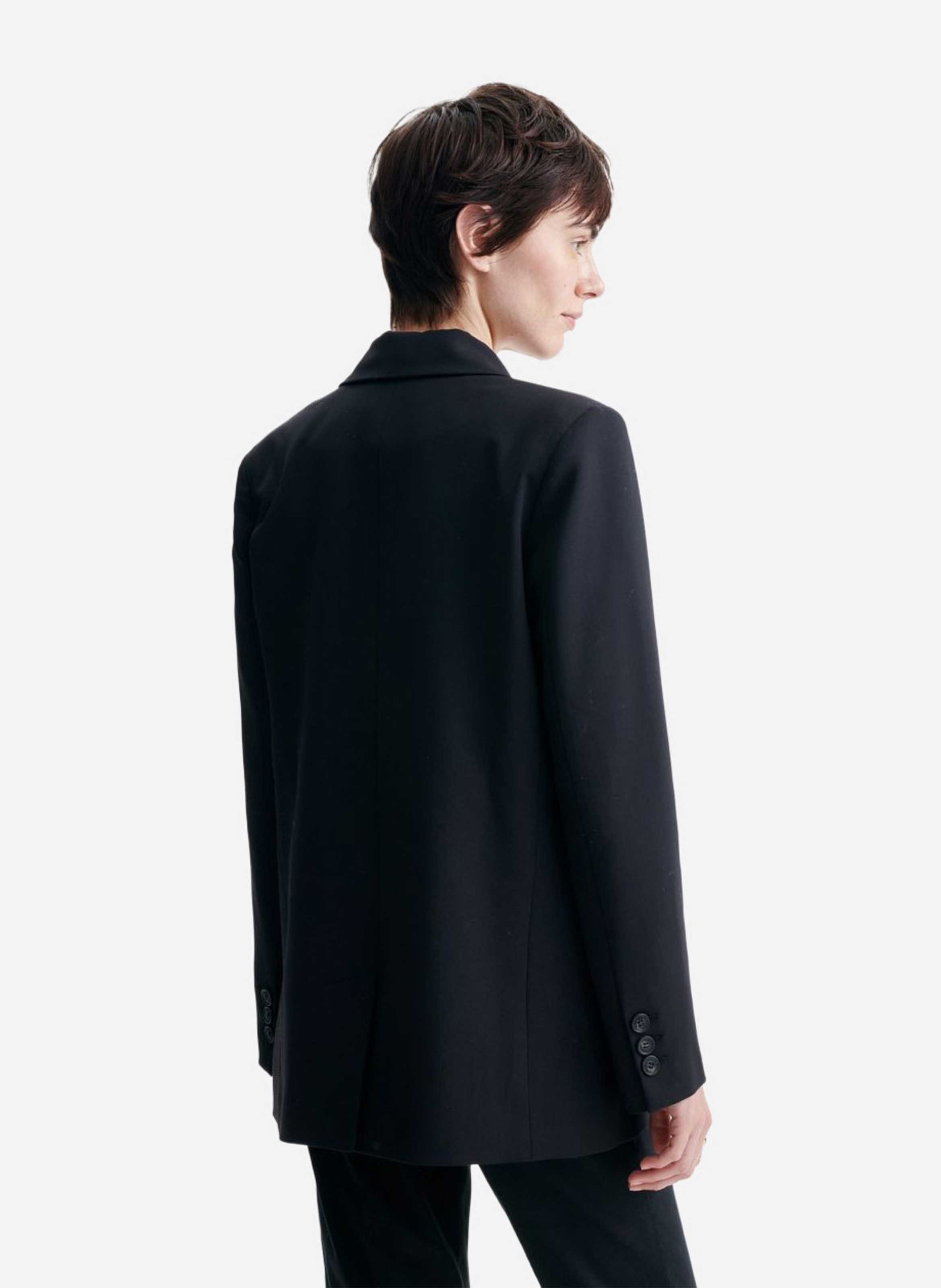 Blazer oversize en coton et lin mélangés VANESSA BRUNO Noir
