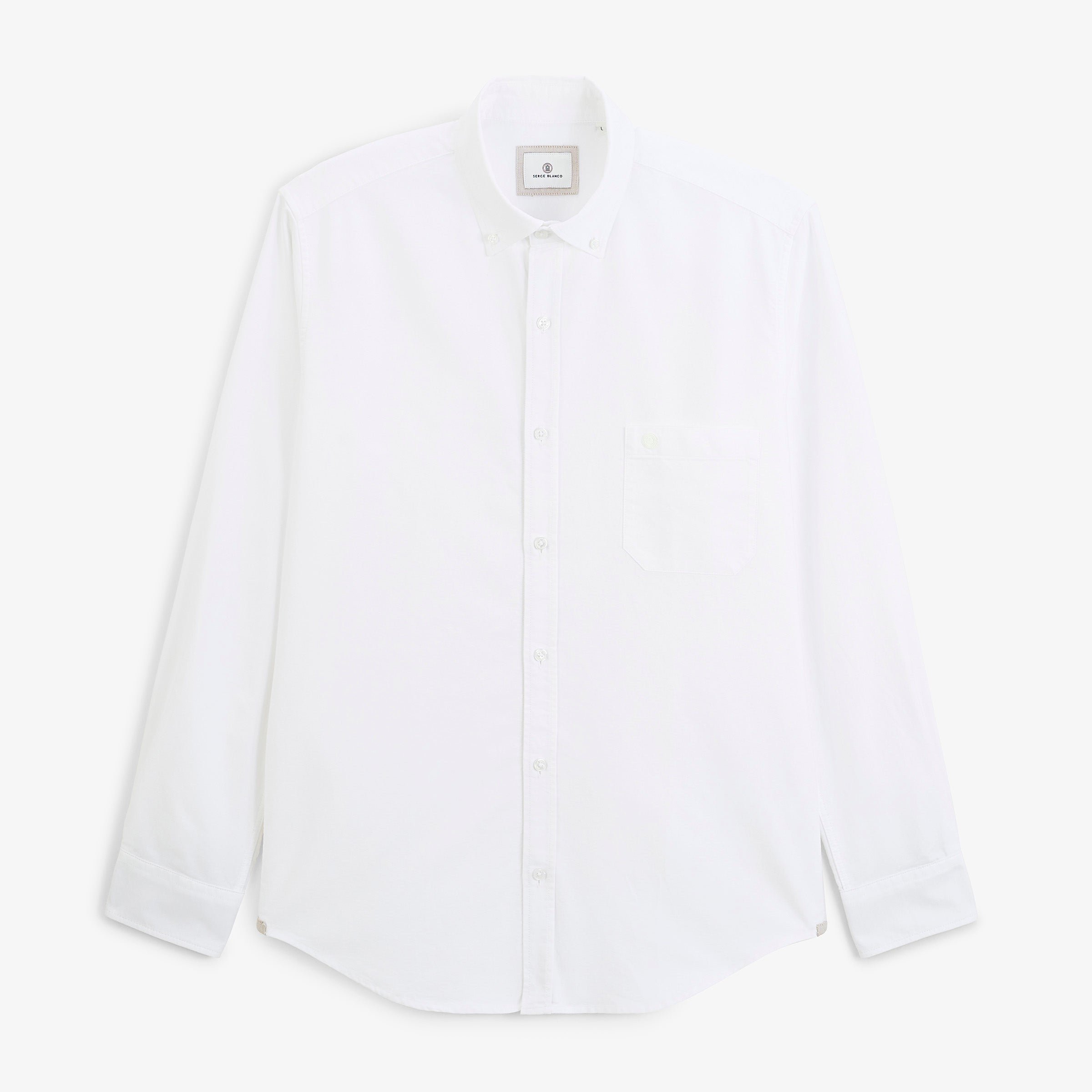 Long-sleeve Oxford shirt with strap. SERGE BLANCO White