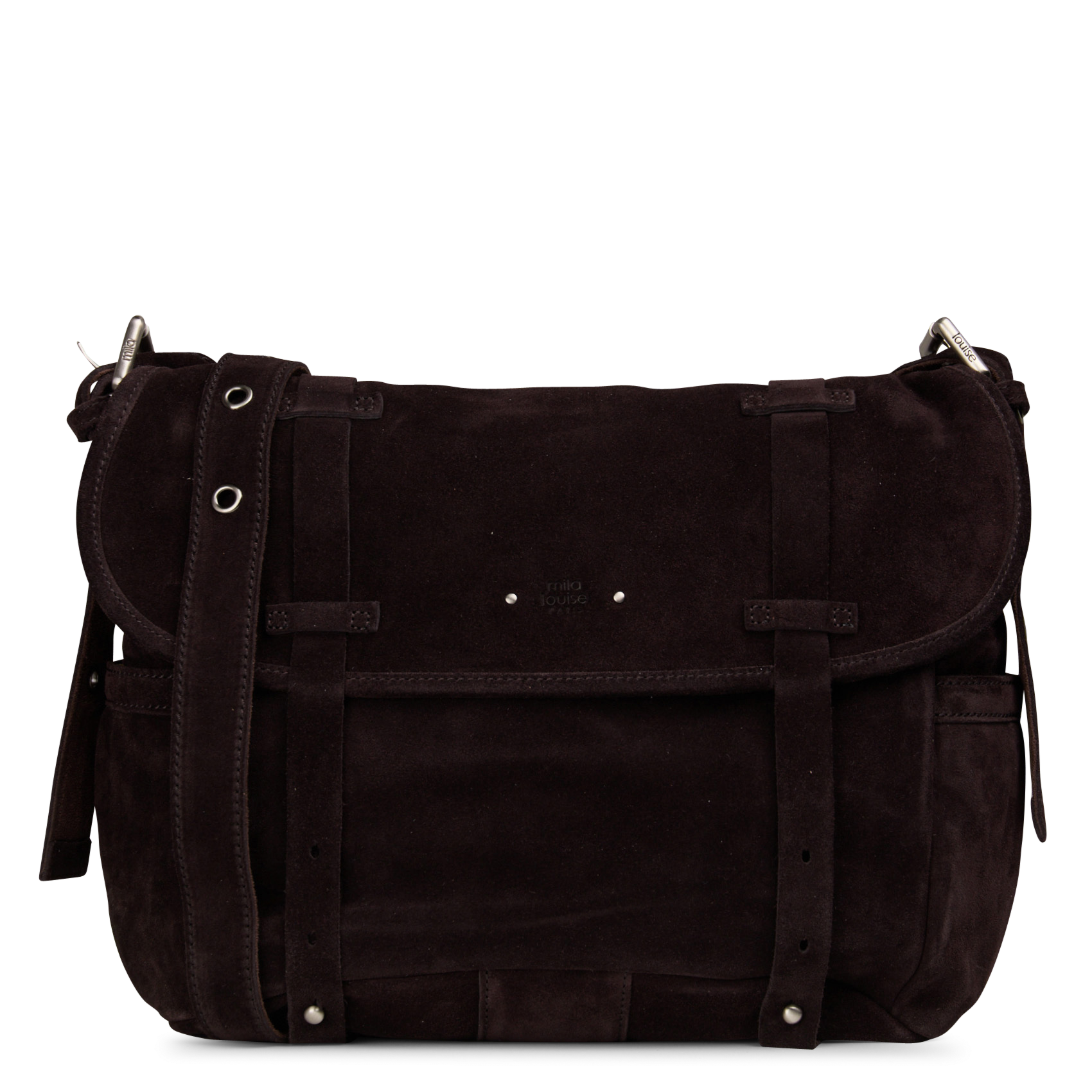 Sac porté épaule en cuir MILA LOUISE Marron