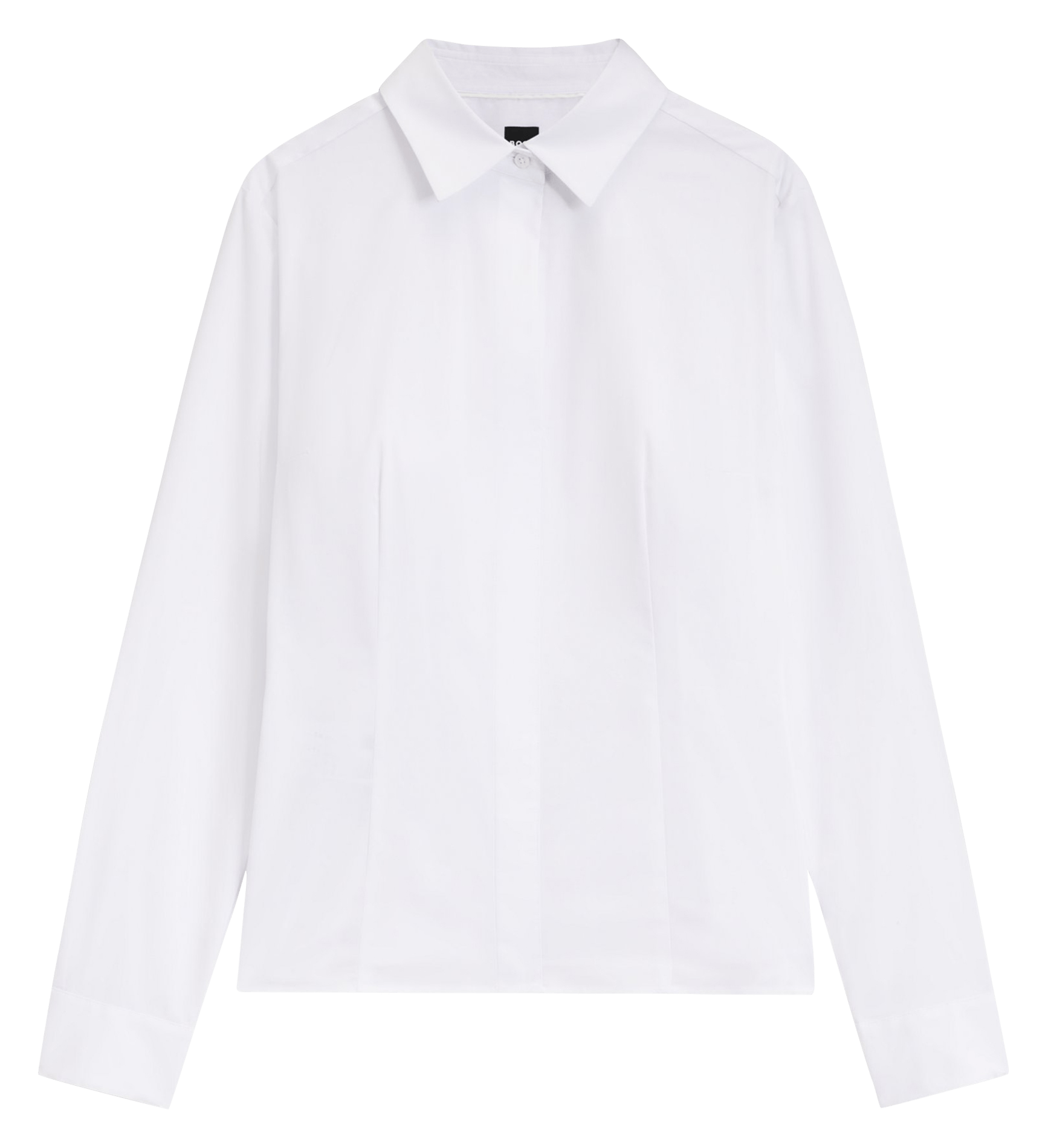 Cotton-blend shirt with classic collar BOSS White