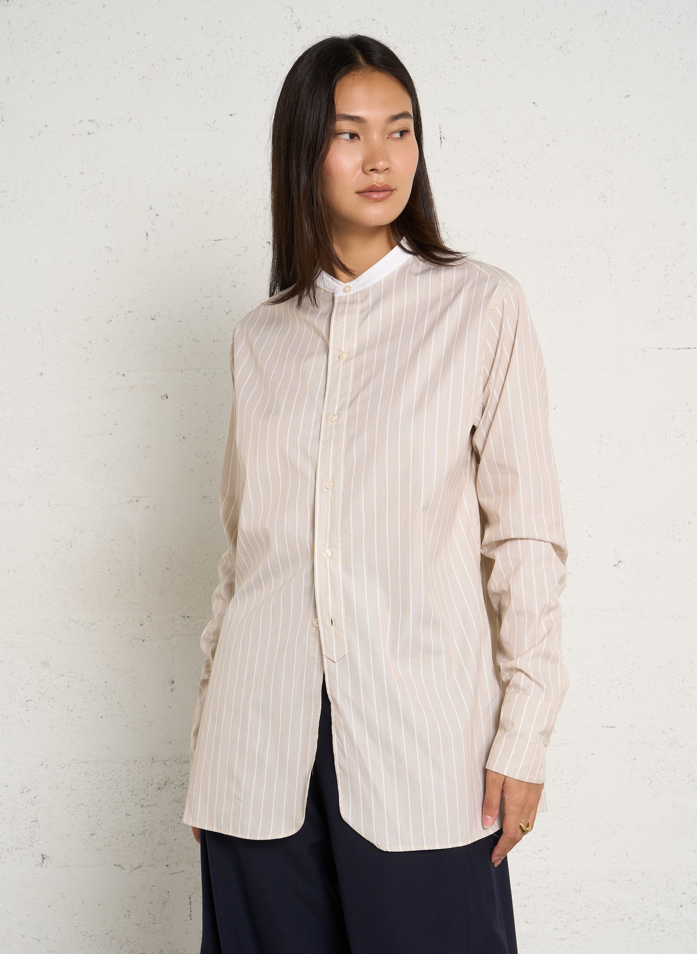 Chemise ample rayé en coton SOEUR Marron