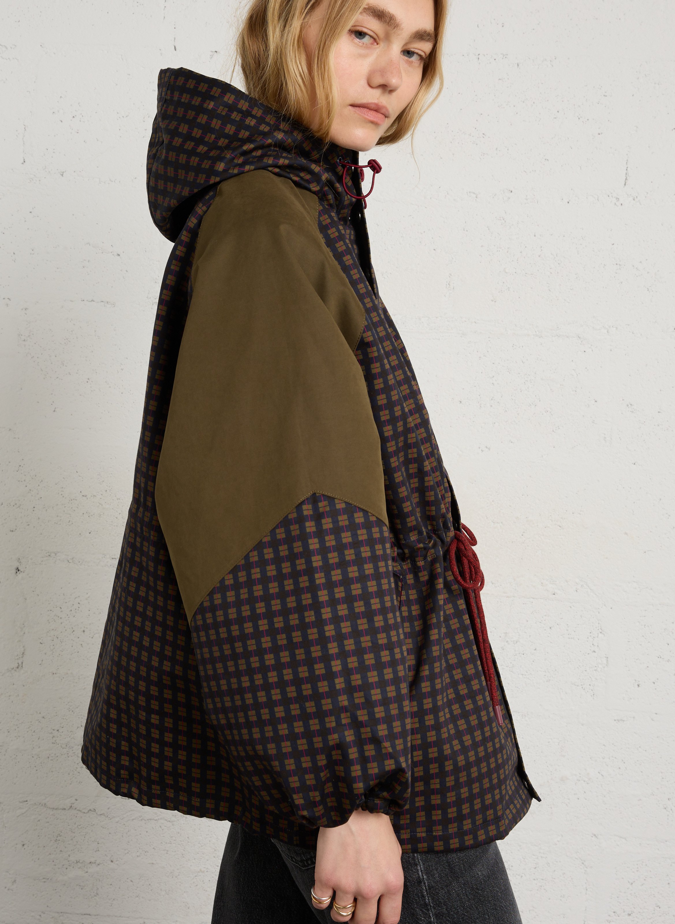 Karierter Oversize-Anorak mit Stehkragen SACRECOEUR Mehrfarbig