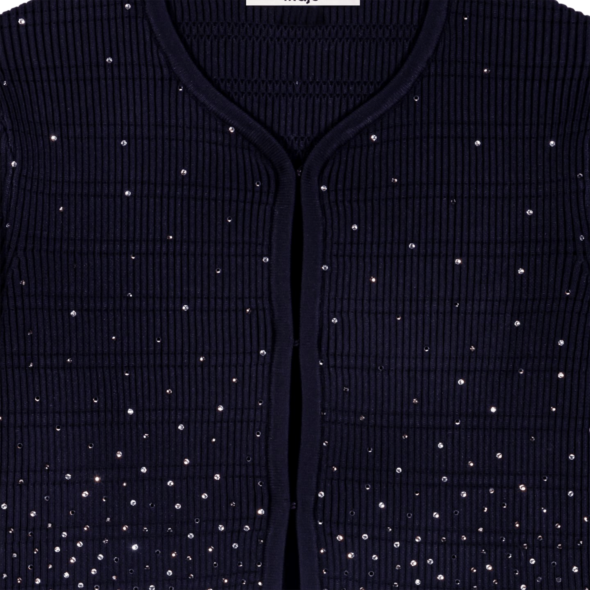Cardigan court à strass MAJE Bleu