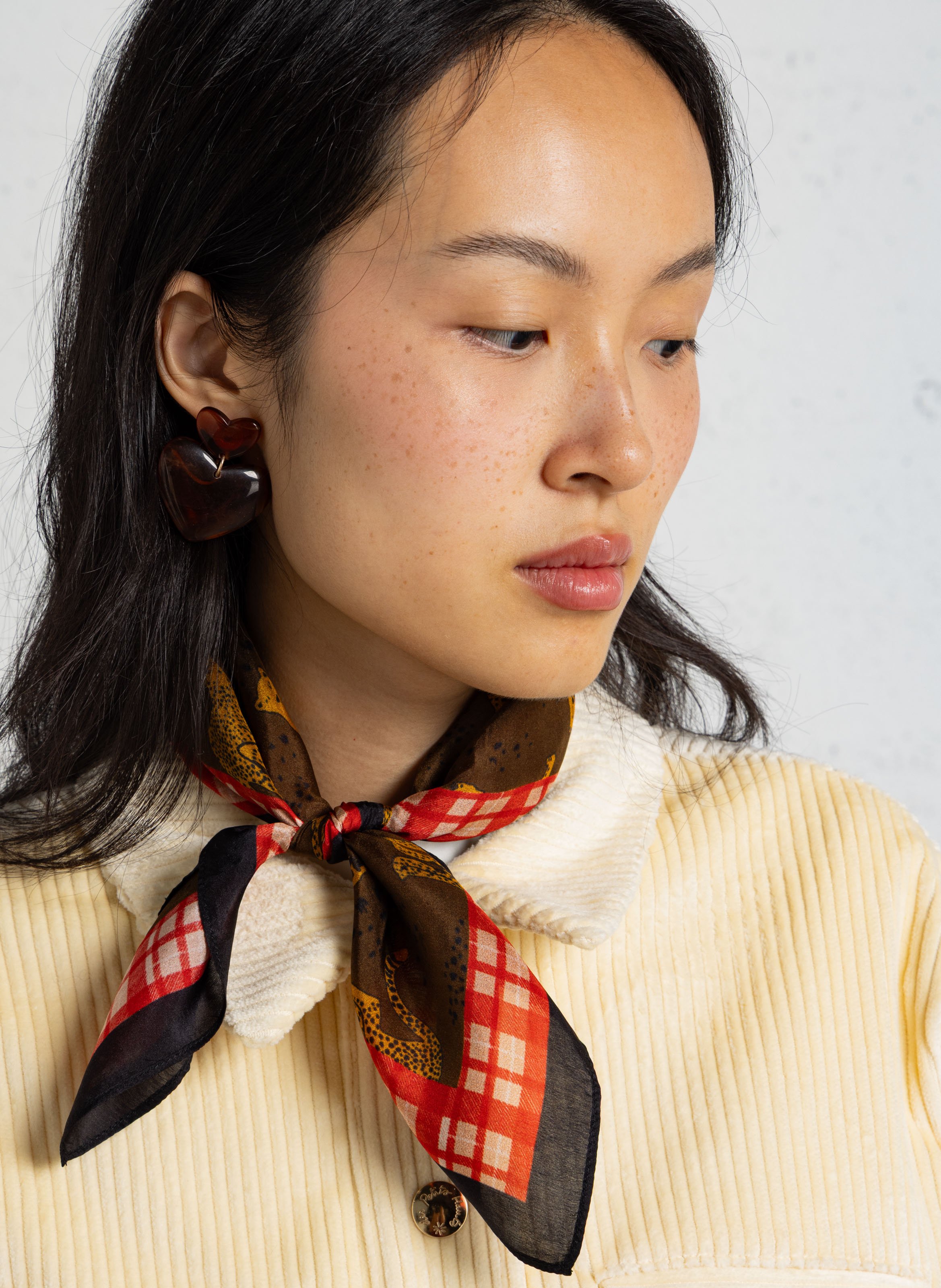 Foulard van zijde met print FEEKA Blauw
