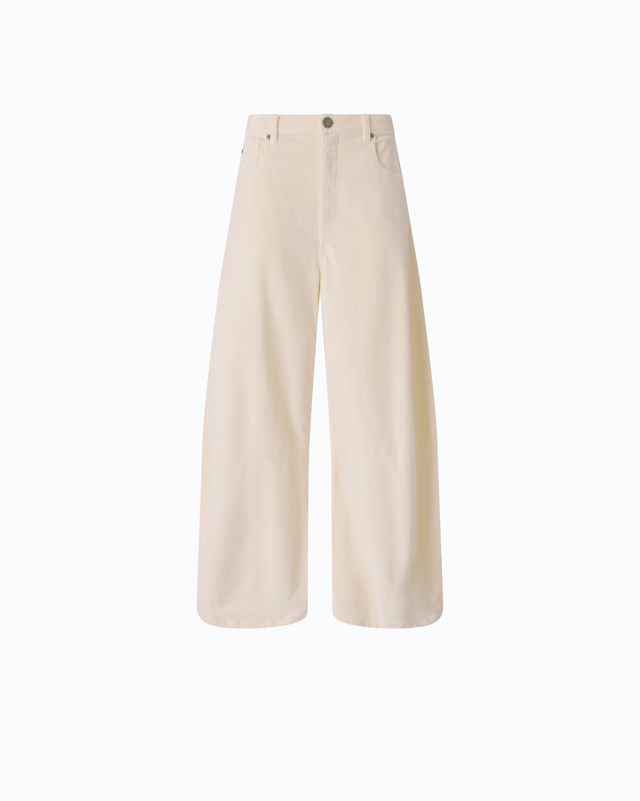 Pantalon barrel en velours côtelé PINKO Beige