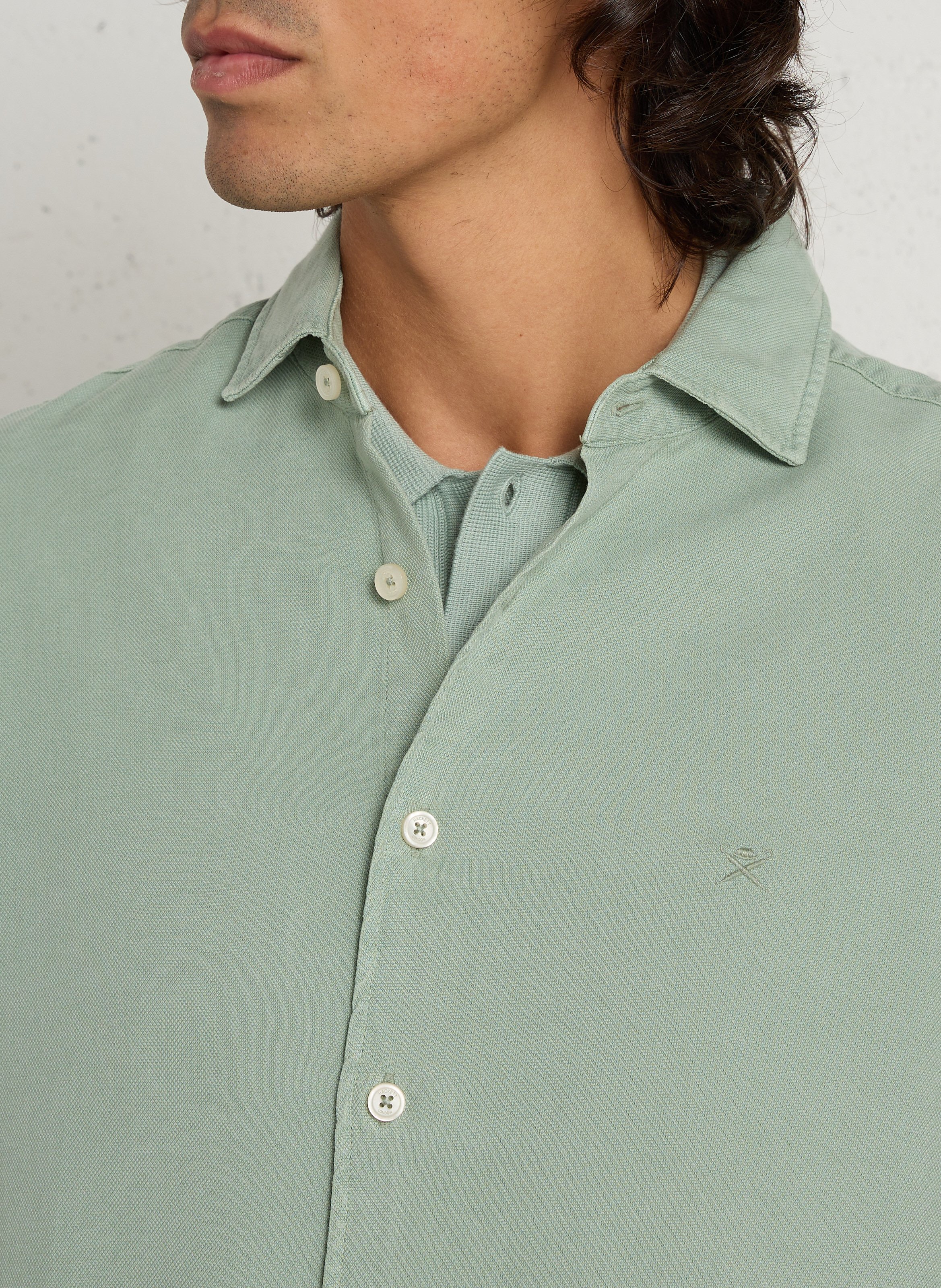 Polo droit en coton épais HACKETT Vert
