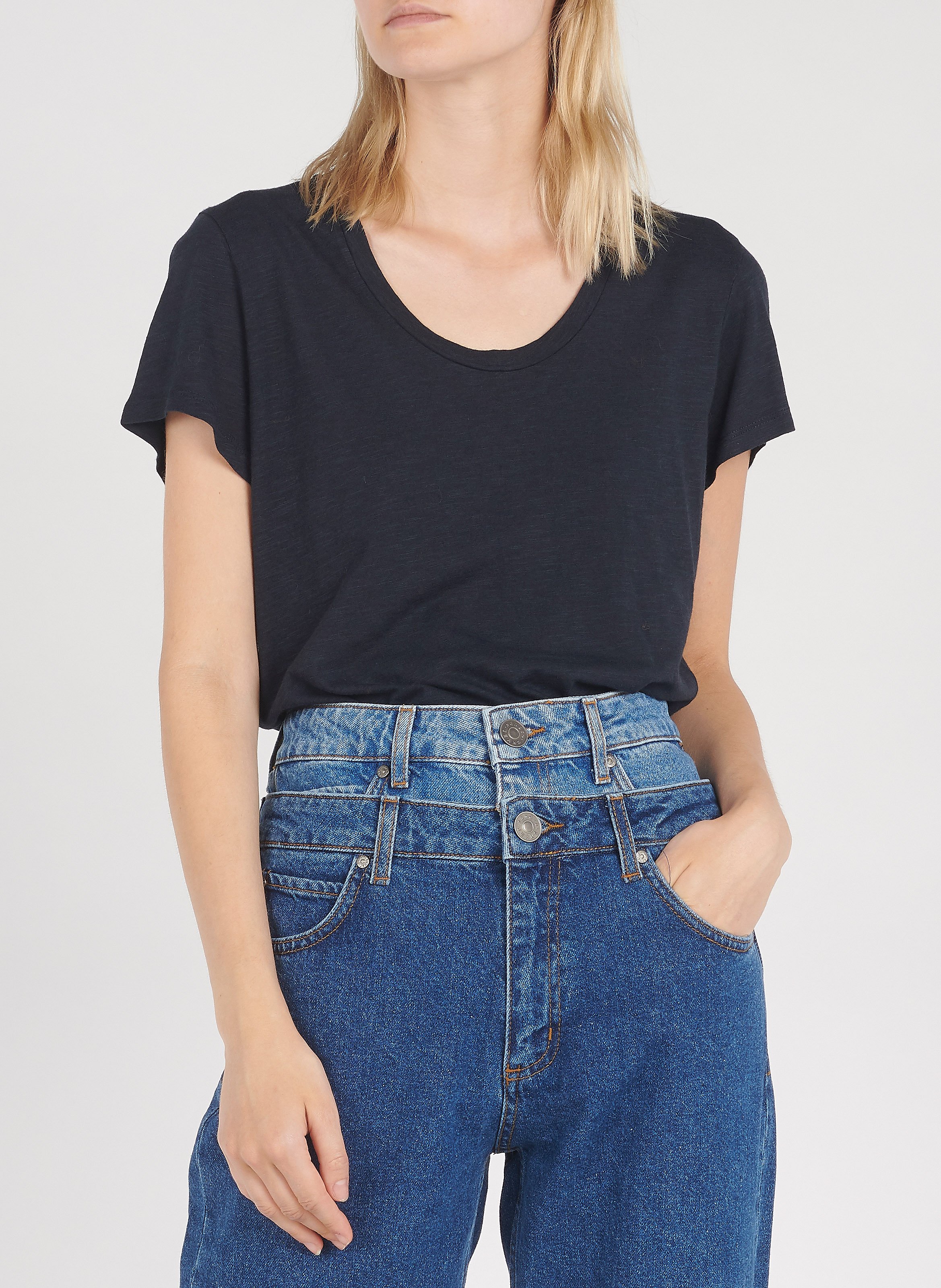 Tee-shirt col rond en coton mélangé AMERICAN VINTAGE