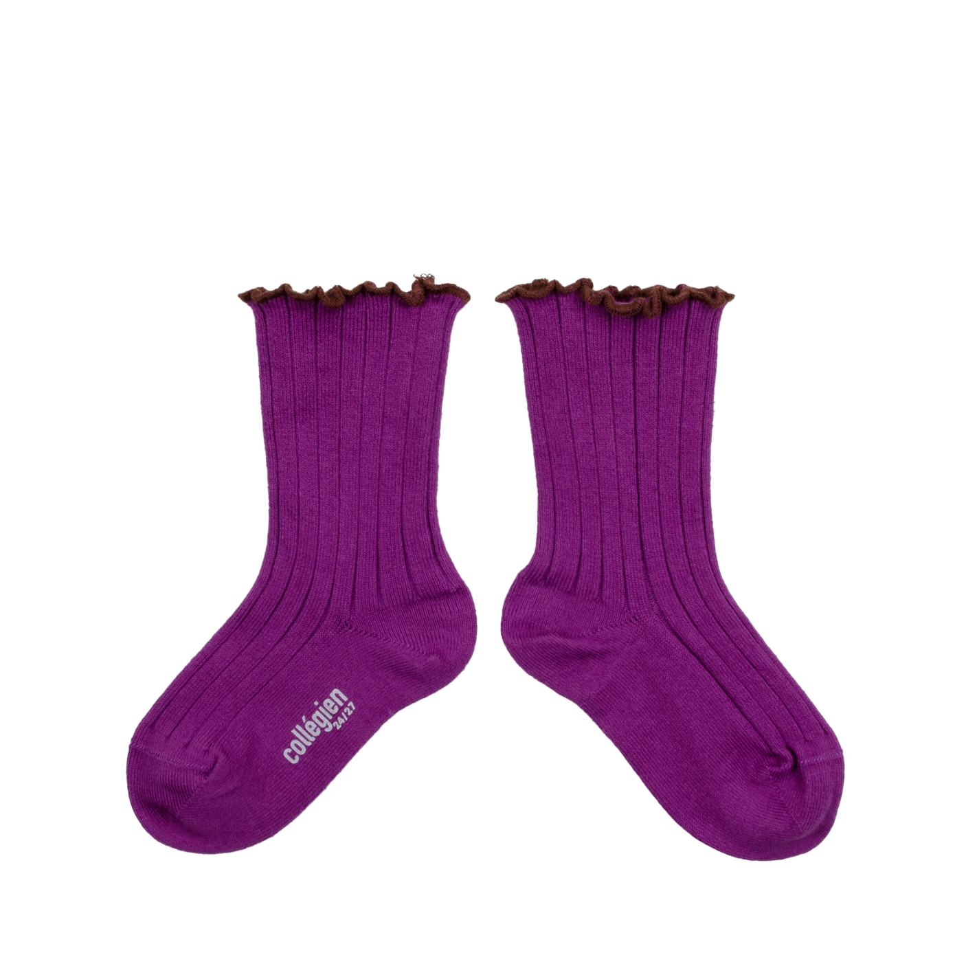 Chaussettes côtelées en coton mélangé COLLEGIEN Violet