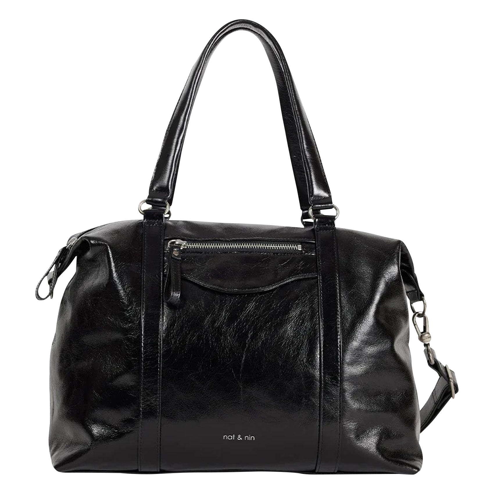Sac porté épaule en cuir NAT & NIN Noir