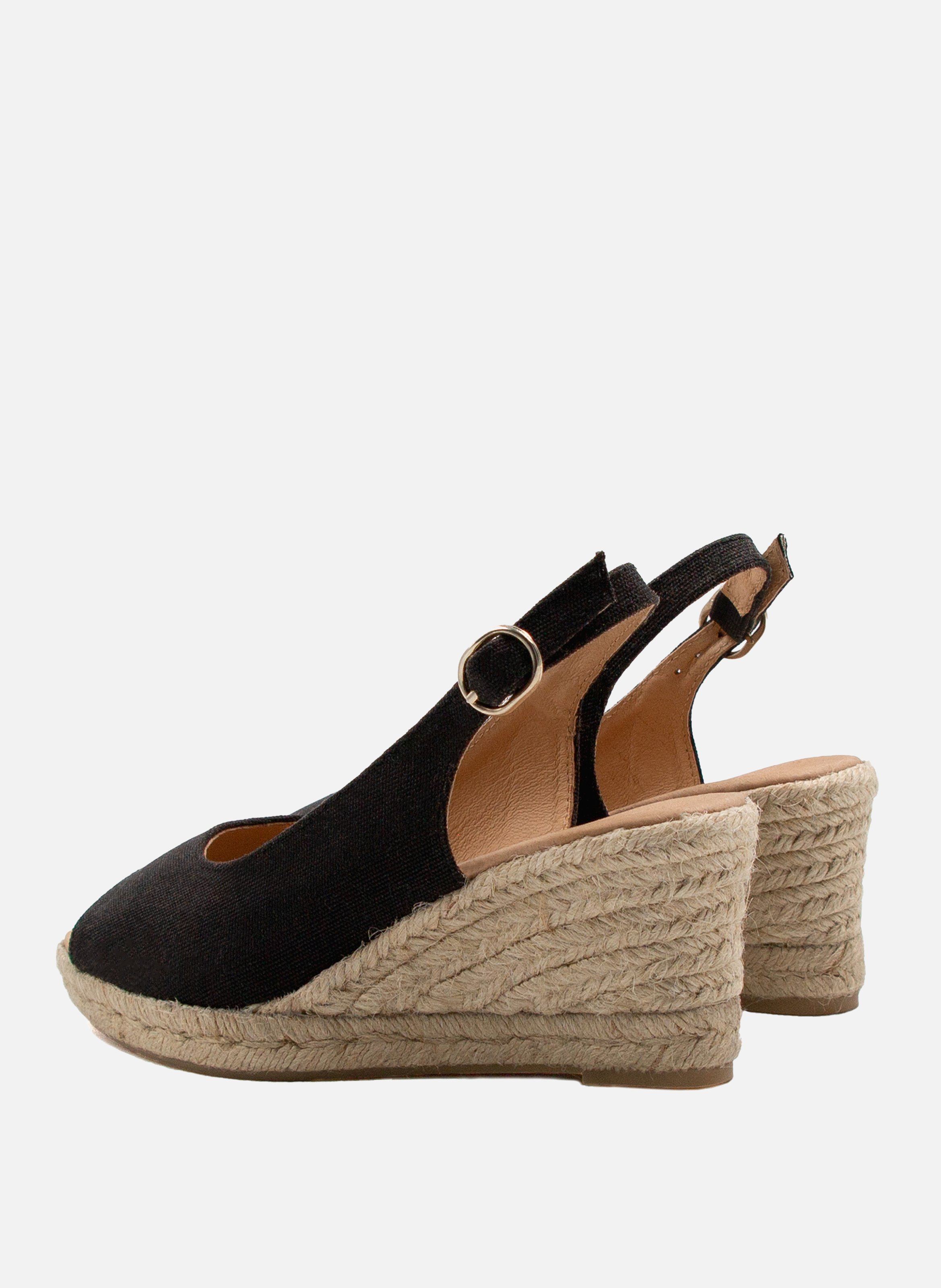 Recycled canvas slingback espadrilles JULES & JENN Black