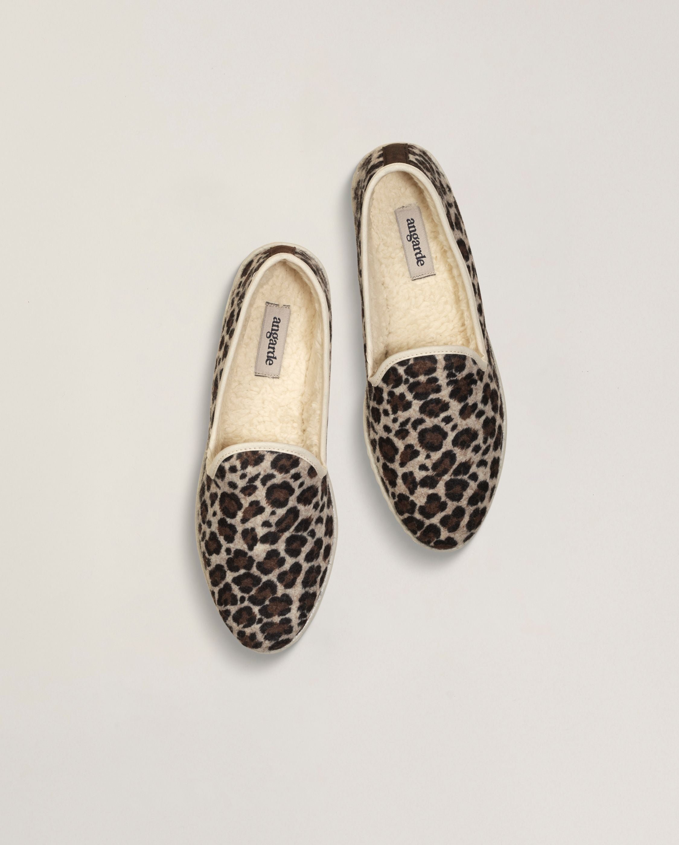 Limited edition women's slippers, leopard pattern ANGARDE Brown