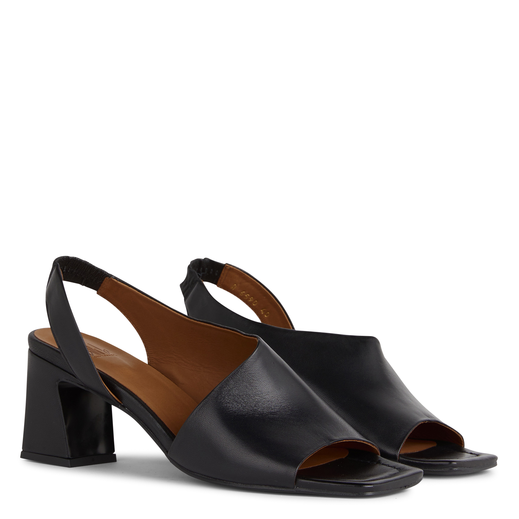 Flat leather mules BILLI BI Black