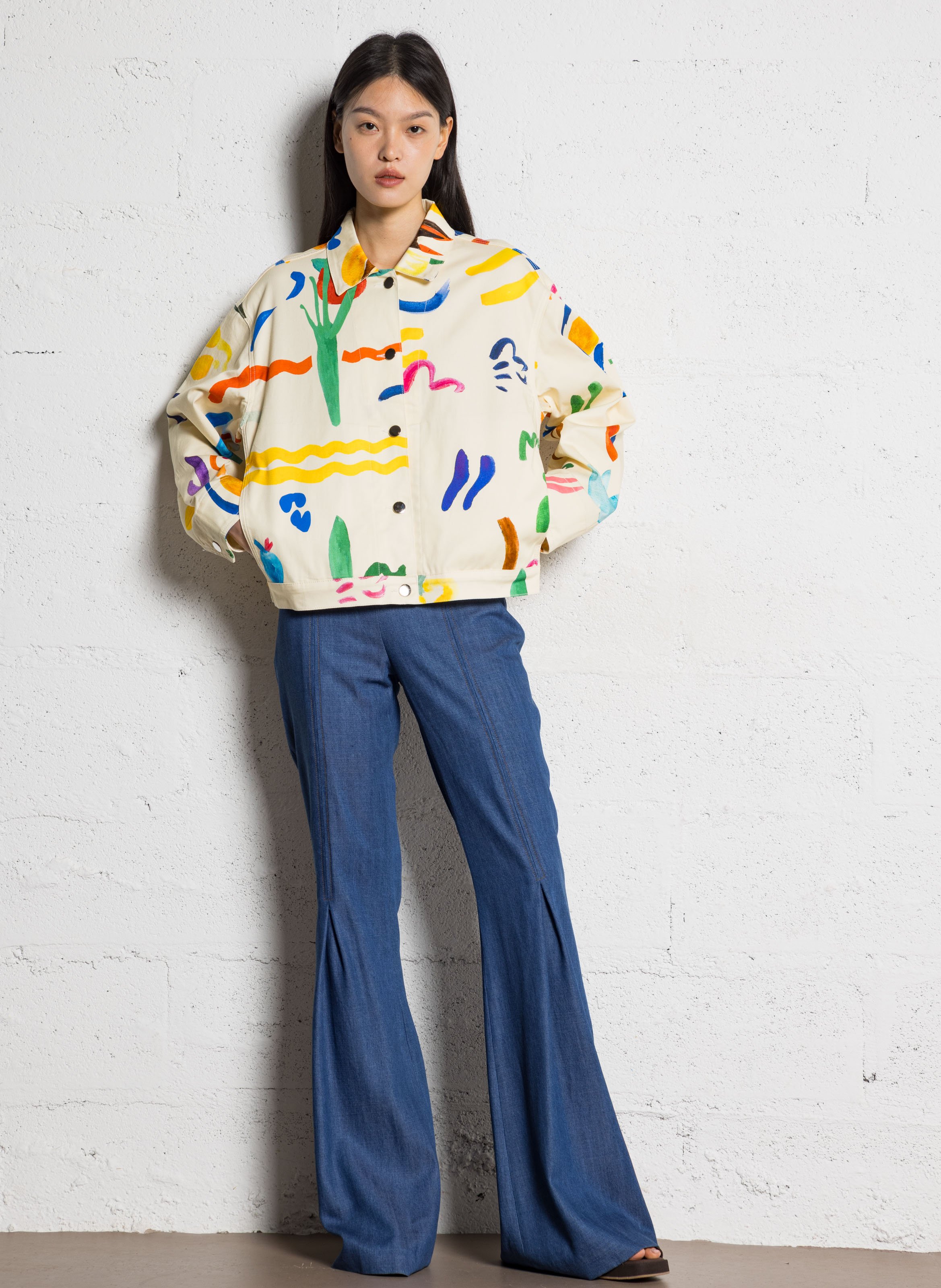 Denim cotton jacket Multicolored