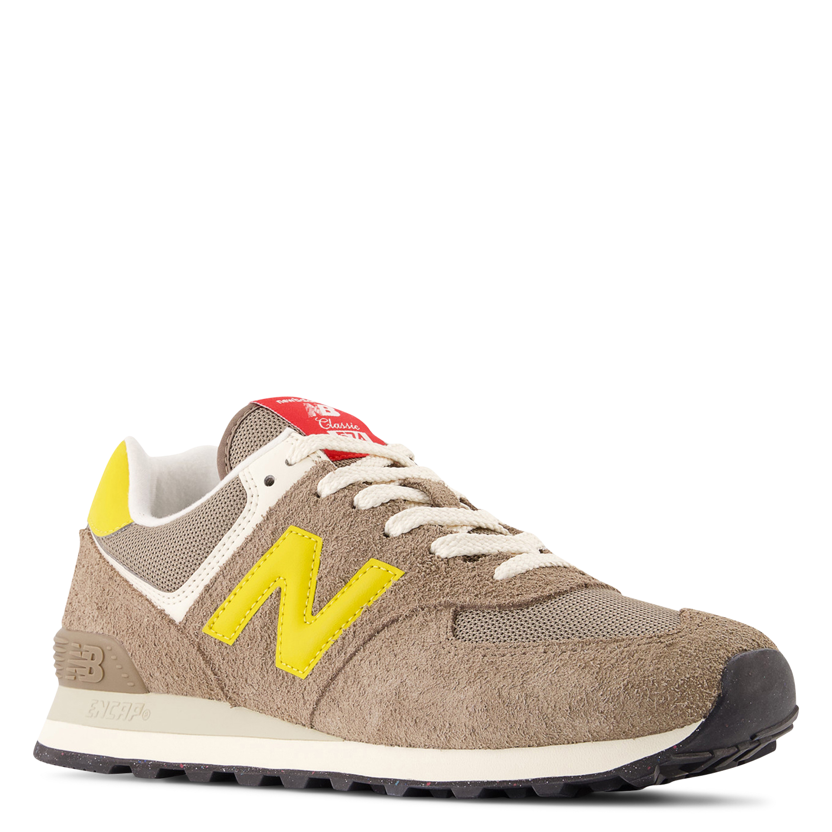 Low-top leather mix sneakers NEW BALANCE Brown