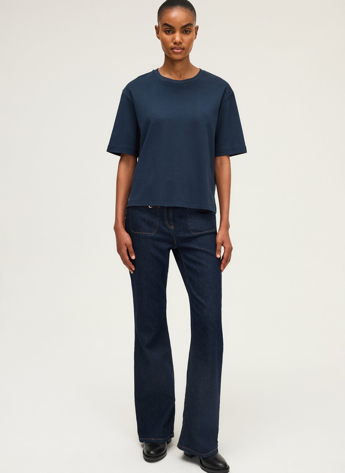 Effen T-shirt PABLO Blauw