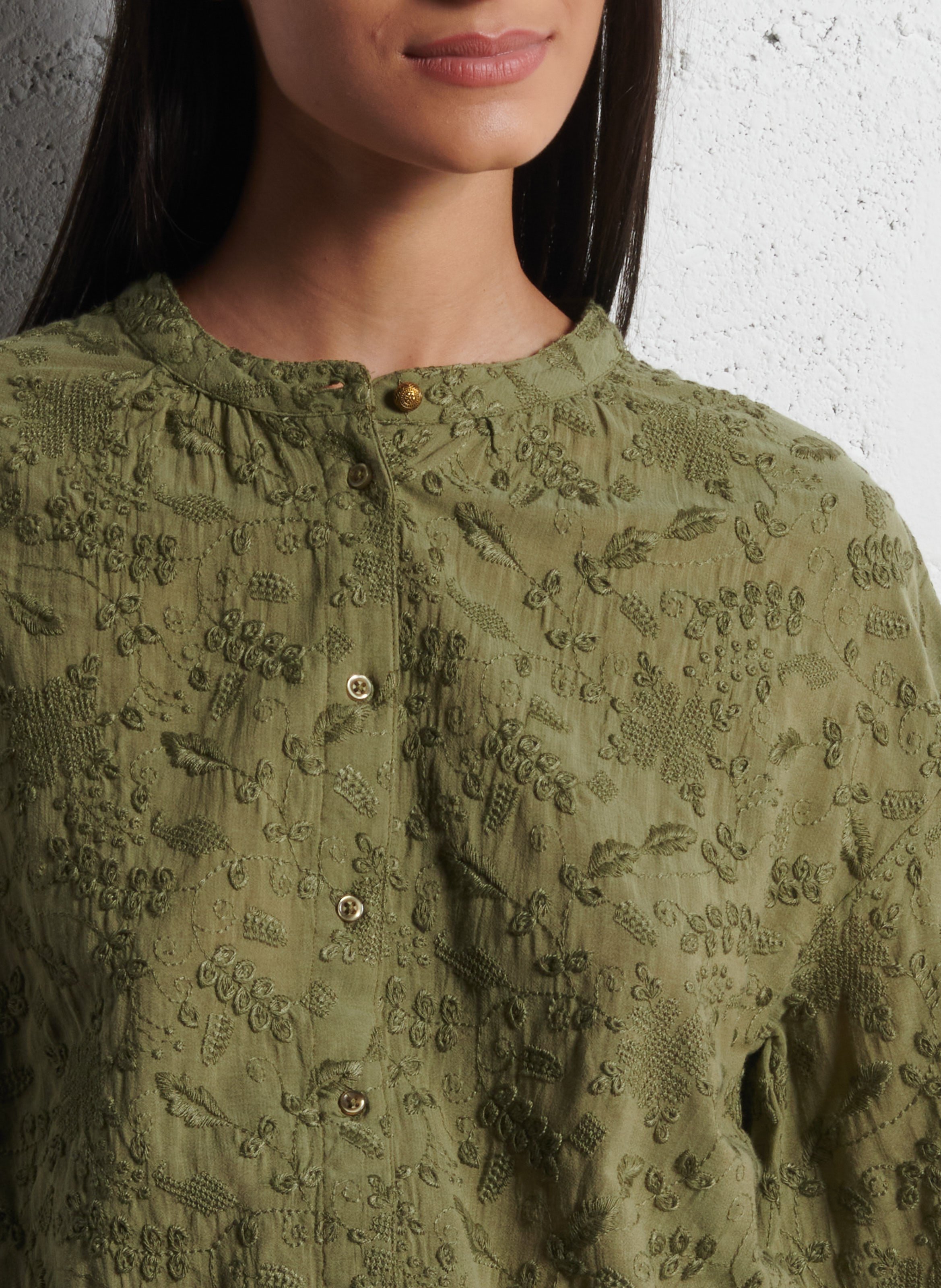 Chemise ample col mao  MAISON 123 Kaki