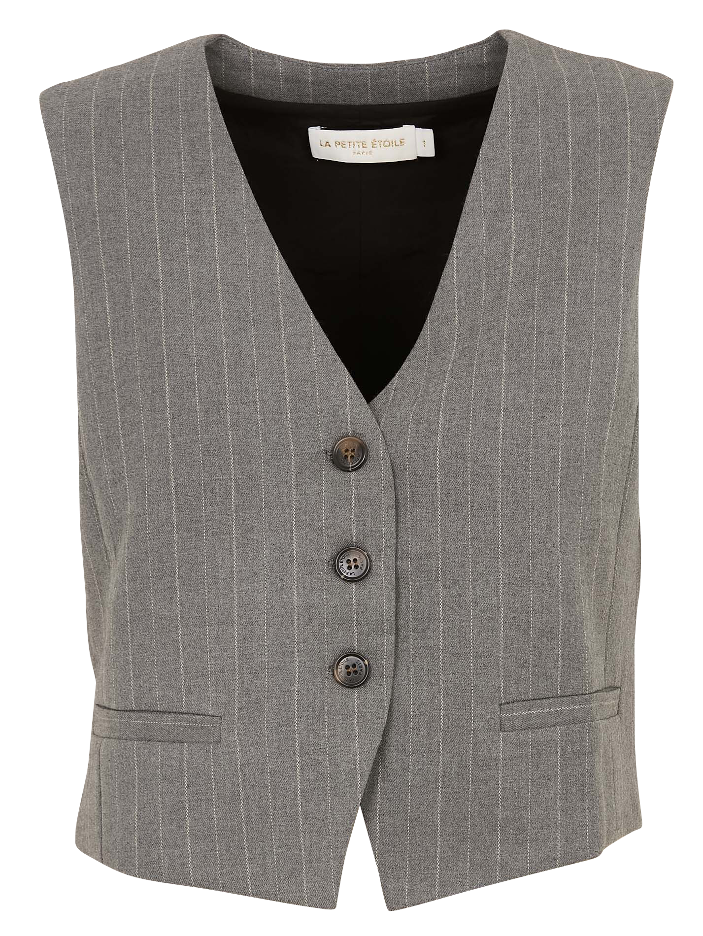 Gerade gestreiftes Weste LA PETITE ETOILE Grau