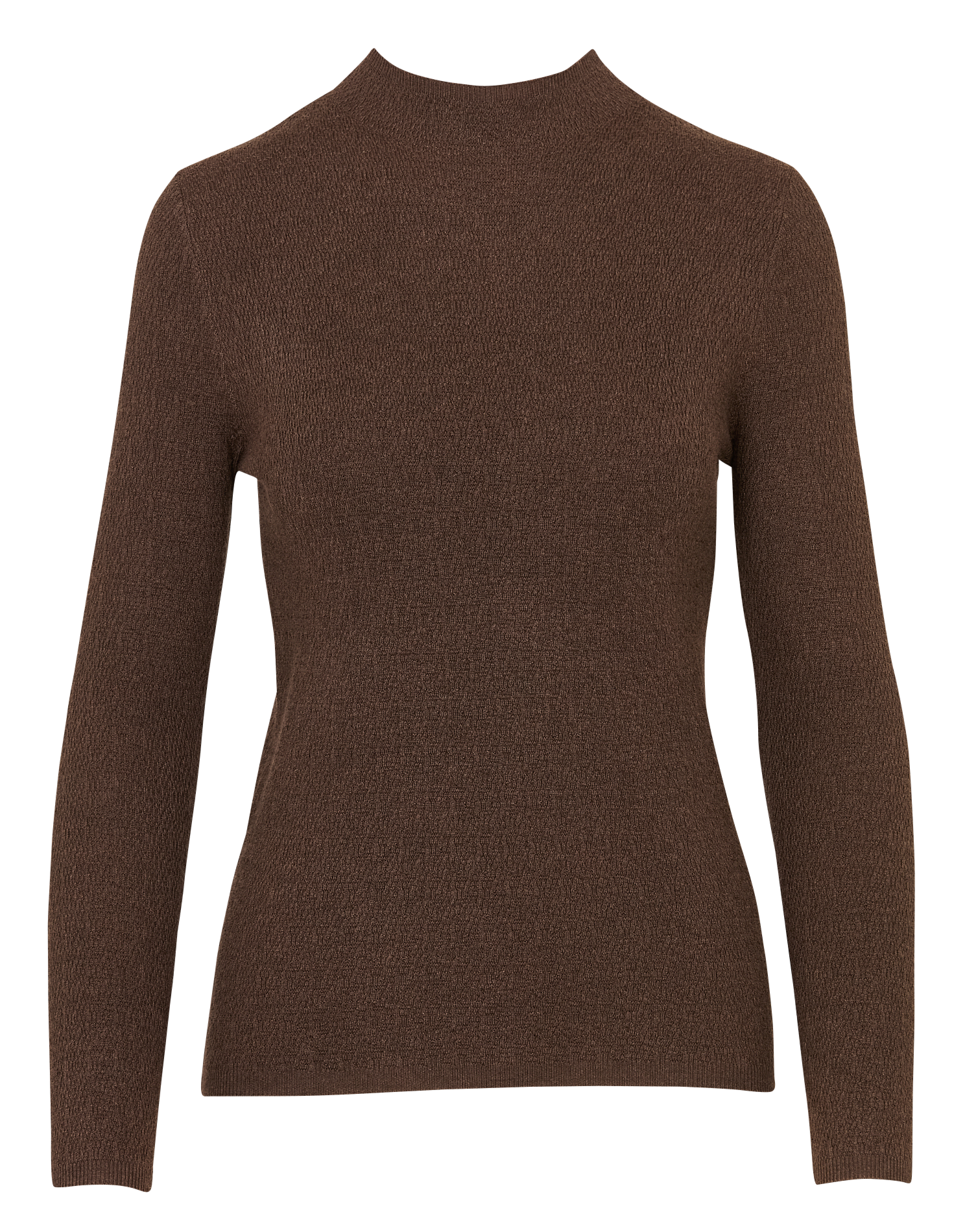 Pull fin col rond texturé uni SEE U SOON Marron