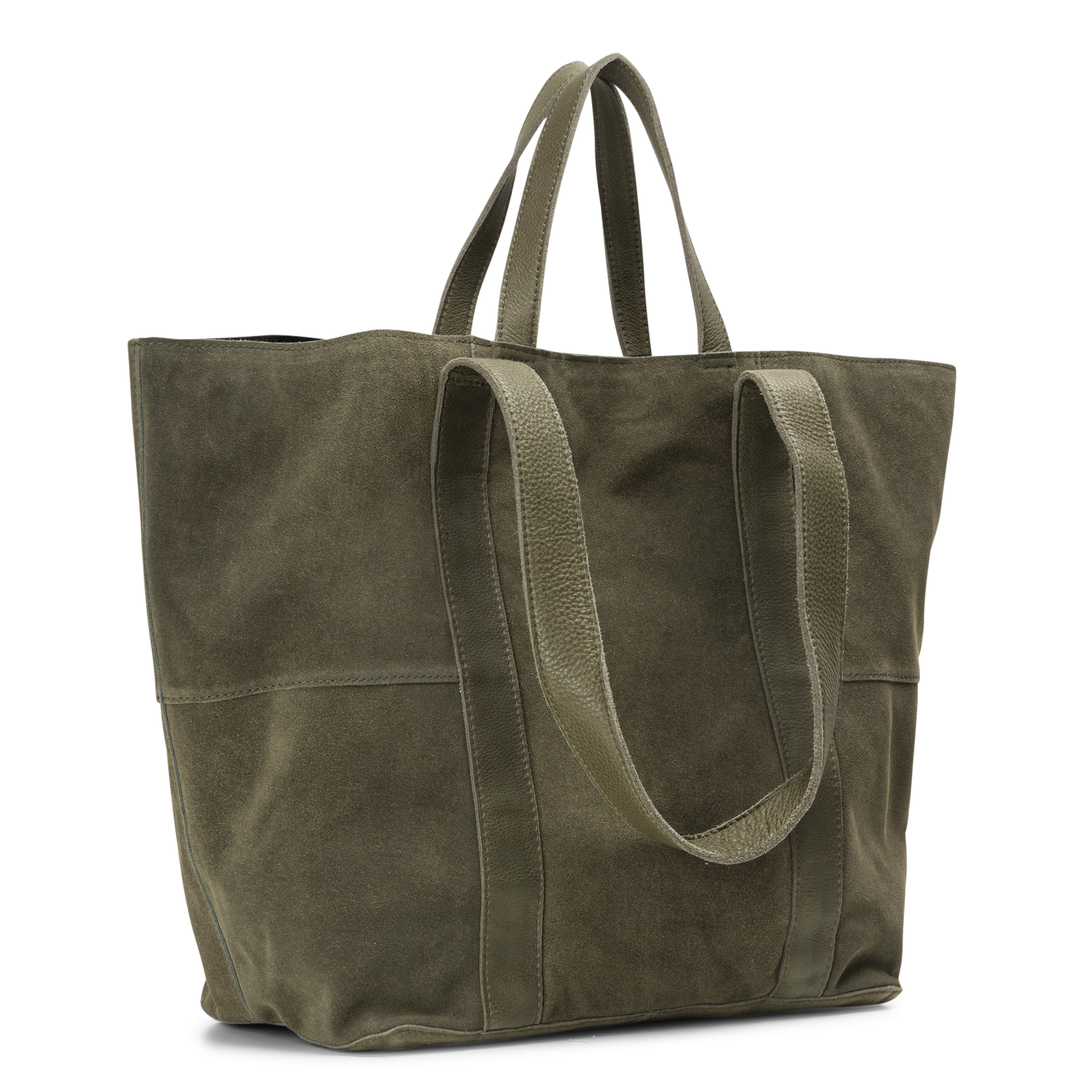 Soft leather tote bag PIECES Green