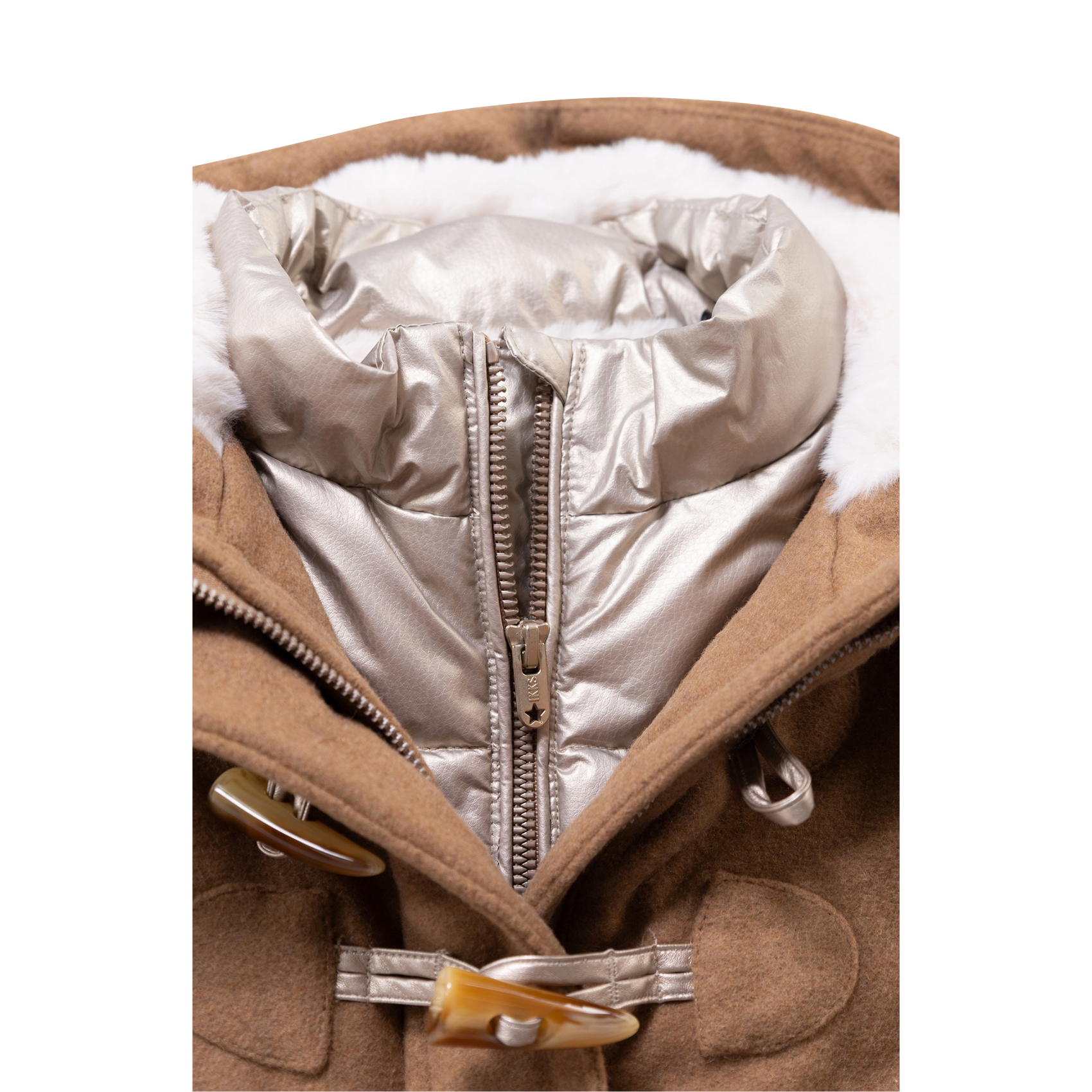 Manteau à capuche en lainage IKKS JUNIOR Marron