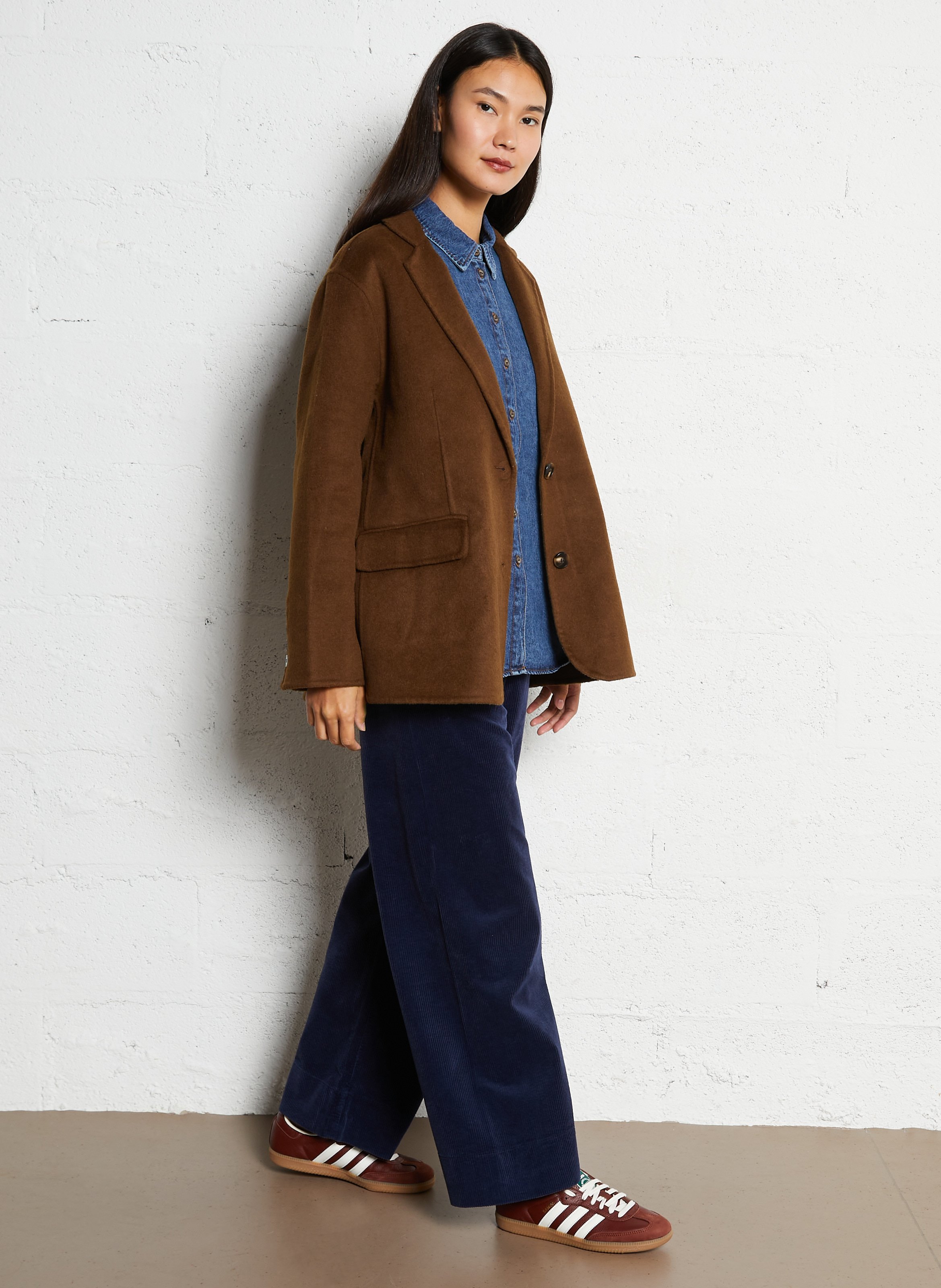 Chemise col classique en denim HOD PARIS Bleu