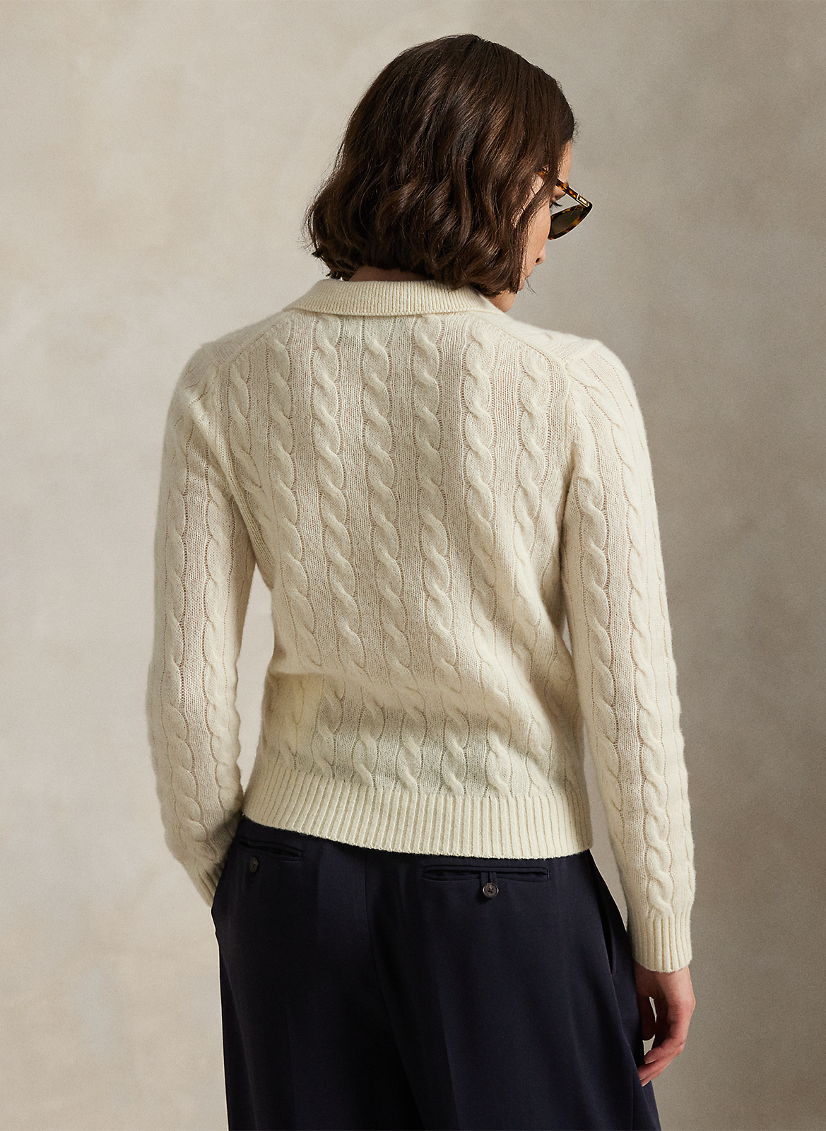 Pull droit en laine et cachemire mélangé POLO RALPH LAUREN Blanc