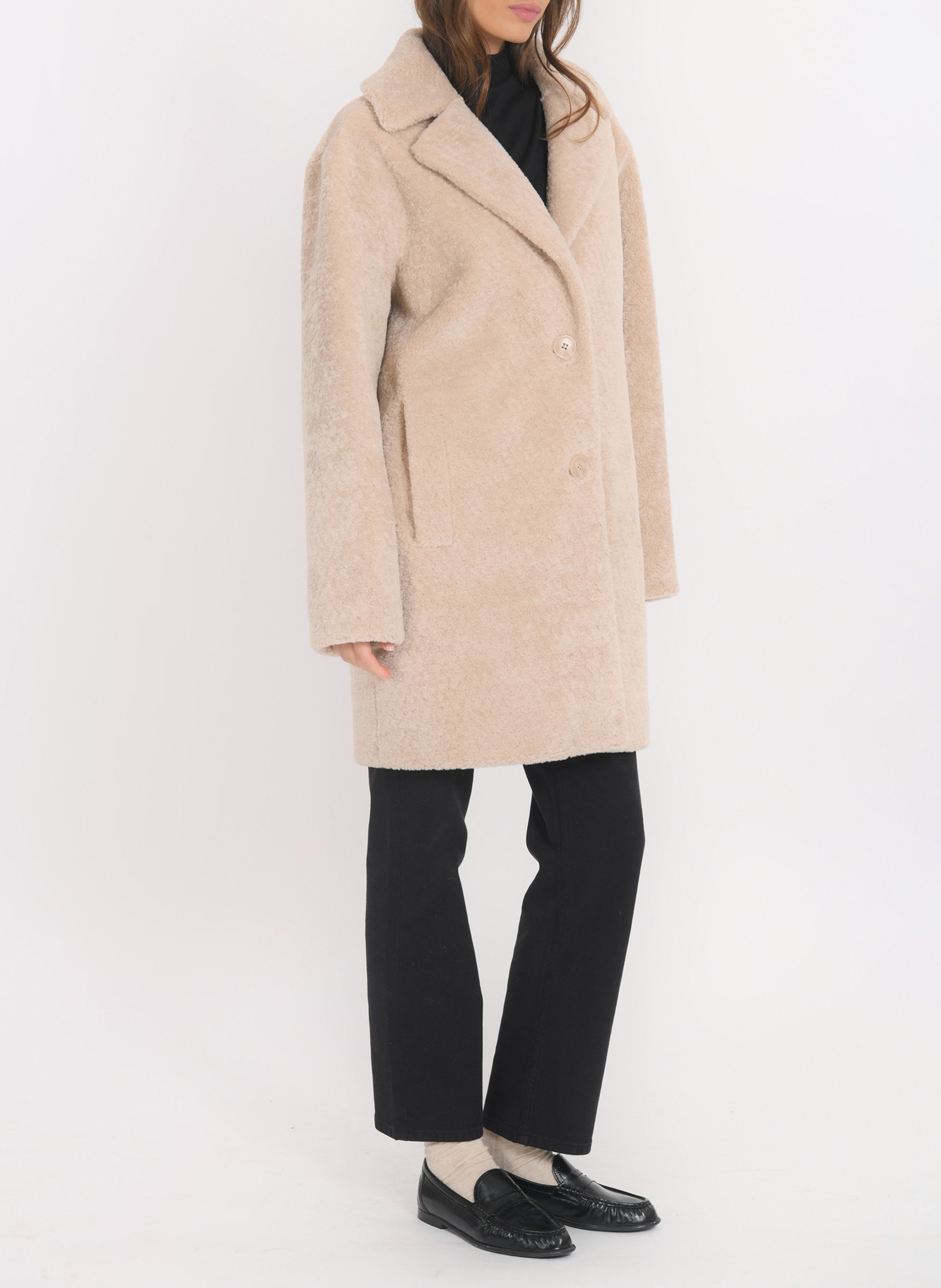 Manteau droit col tailleur KOOKAI Marron