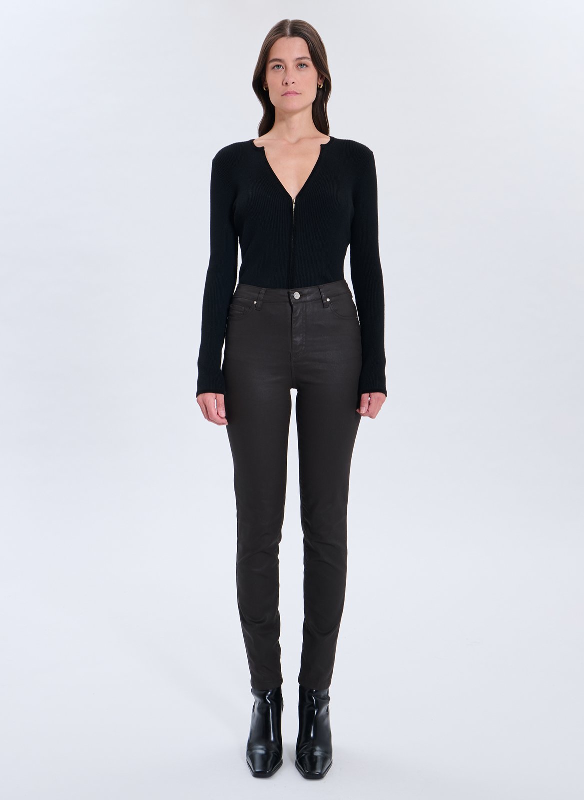 Cotton-blend skinny jeans ZAPA Brown