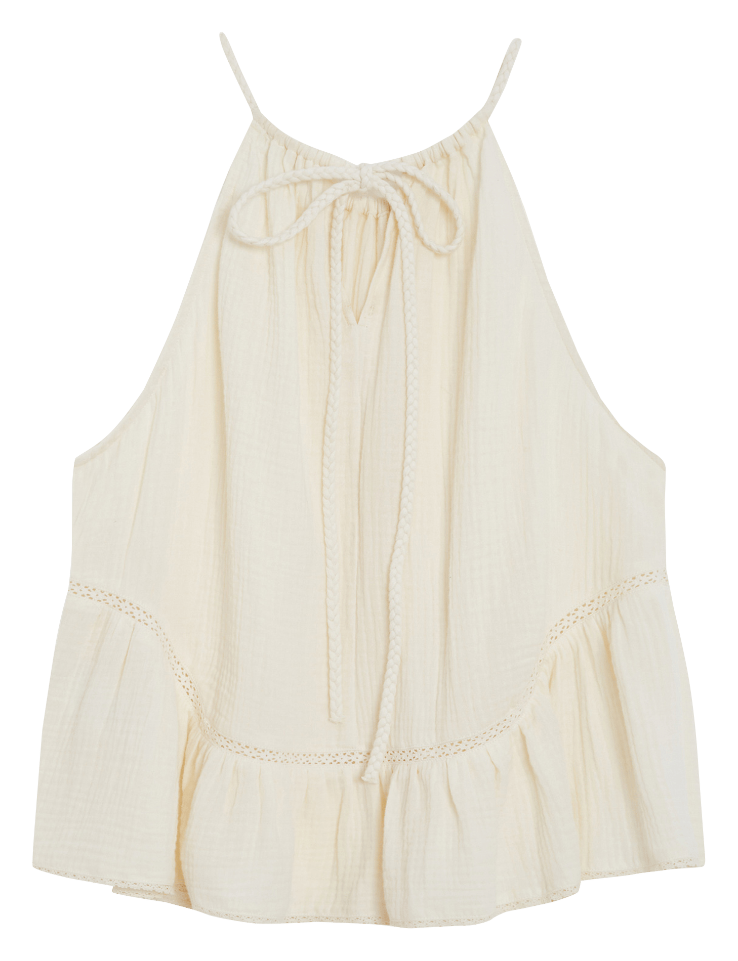 Top col rond en coton GRACE ET MILA Blanc