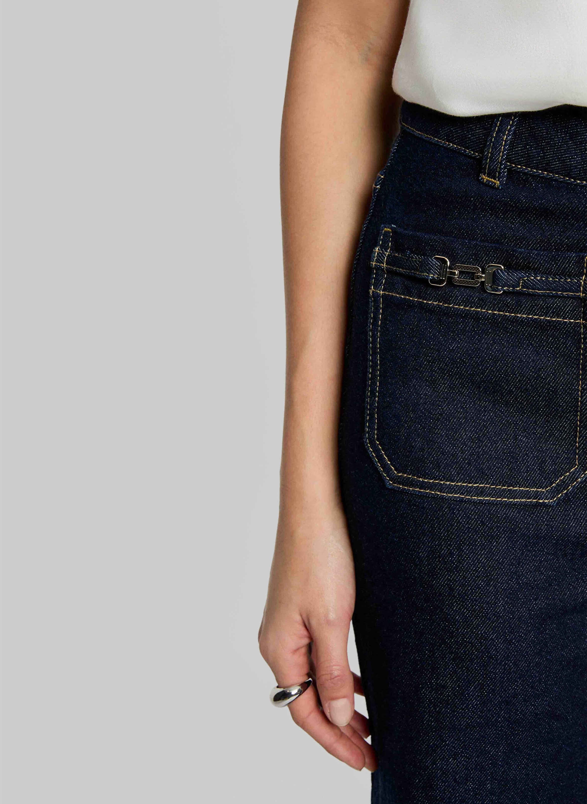 Jean large brut à ornements MORGAN Bleu