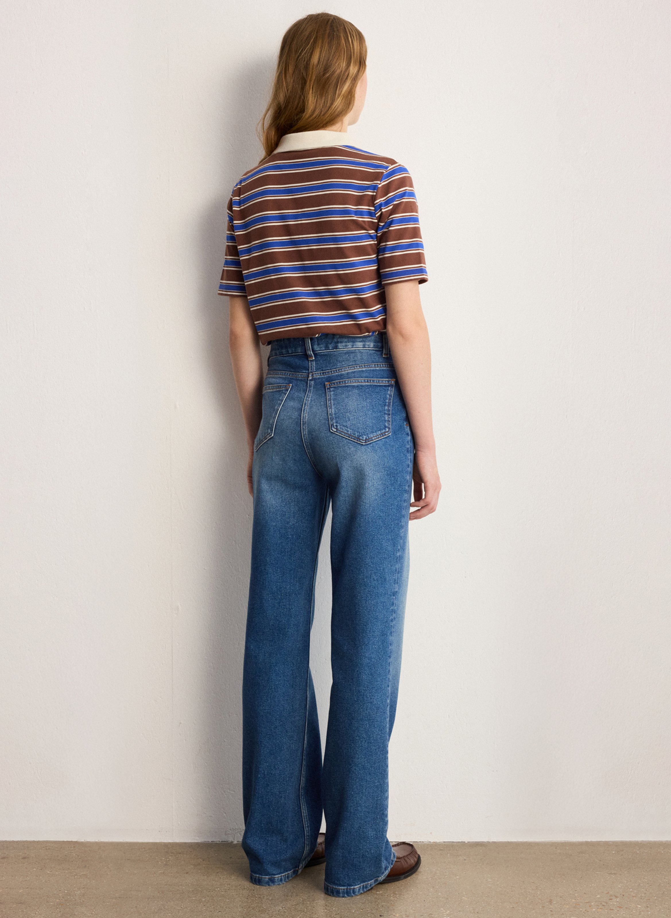 Flared cotton-blend jeans PABLO Blue